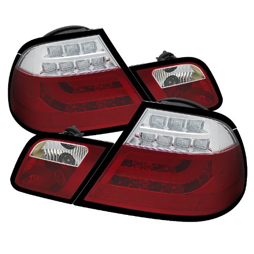 Premium LED Aftermarket Taillights for BMW 3-Series E46 Coupe (2003-2006) - Smoked Lens with Light Bar - Direct Fit Replacement - Enhances Night Visibility & Style for Urban Driving & Car Shows