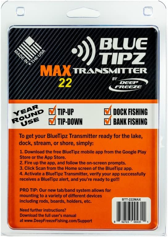 Deep Freeze BlueTipz Wireless Temperature Transmitter (2 Pack) - Max 22°F Monitoring for Freezers & Refrigerators - Ideal for Restaurants, Labs & Food Storage