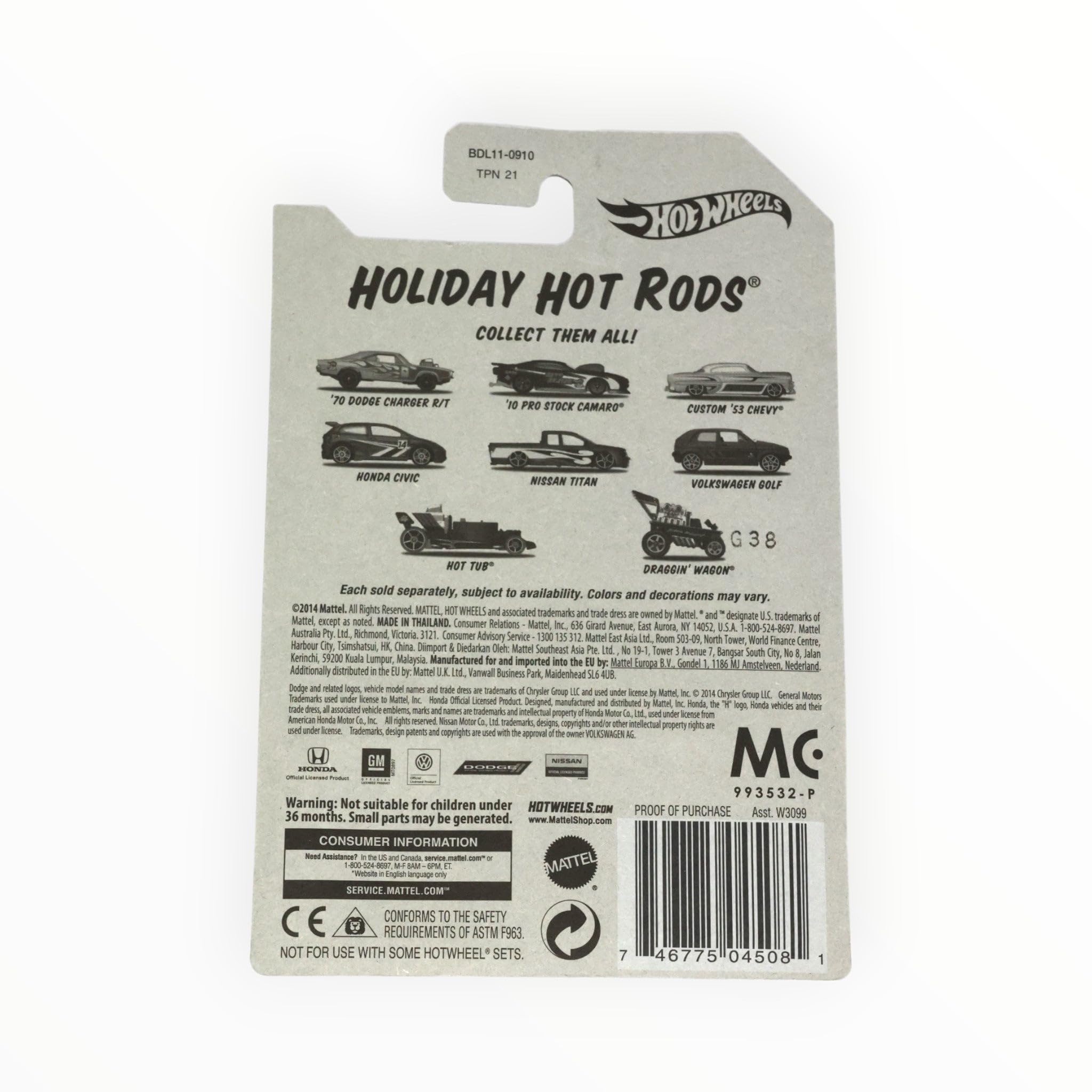 Hot Wheels Holiday Rods Honda Civic Red Die-Cast Car - Collectible Toy for Kids & Adults - Perfect for Christmas Gifts & Display (Walmart Exclusive)