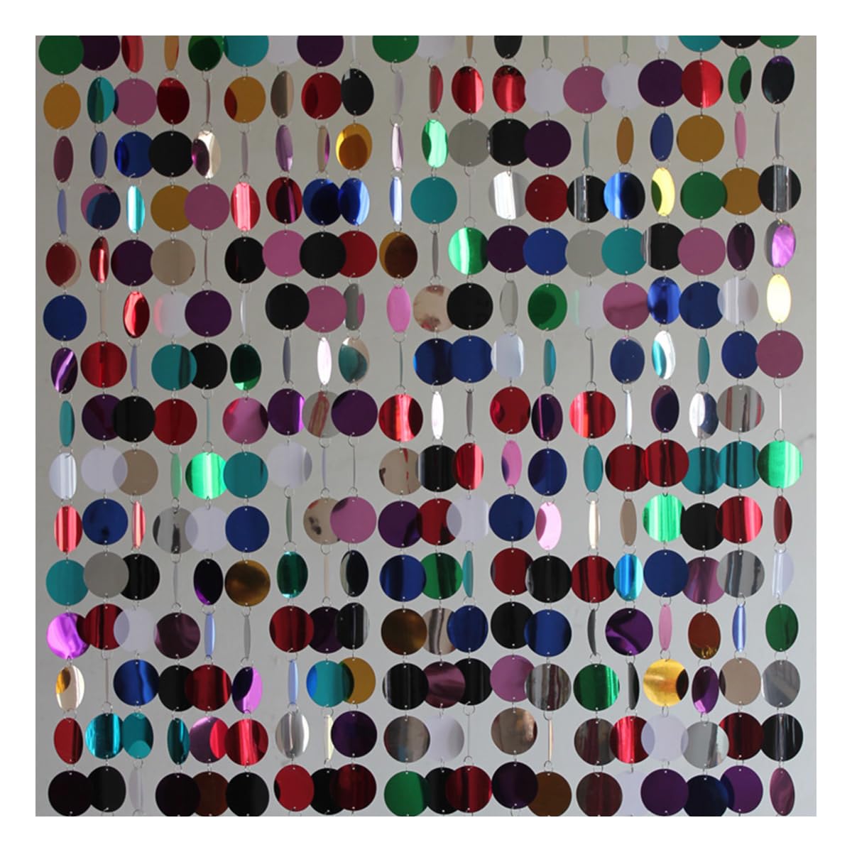 Queenbox 39.4in 5pcs Glitter Sequin Beaded Curtain - Round Bubble String Hanging Room Divider for Wedding, Party & Festival Decor | Mixed Color Sparkling Backdrop for Home, Stage & Photo Booth