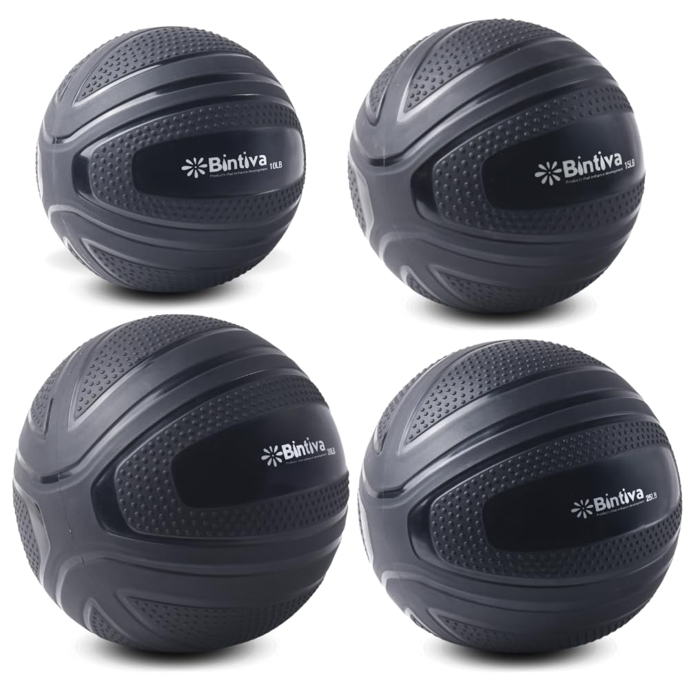 Bintiva Non-Bounce Slam Ball - Weighted Deadball for CrossFit, HIIT & Strength Training - Medicine Ball for Home Gym & Fitness Workouts - Perfect for Functional Training, Powerlifting & Core Exercises