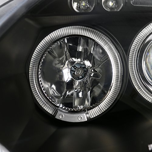Spec-D Tuning 2LHP-ELP06JM-TM Black Dual Halo LED Projector Headlights - Compatible with Mitsubishi Eclipse | High-Performance Lighting for Night Driving & Car Customization