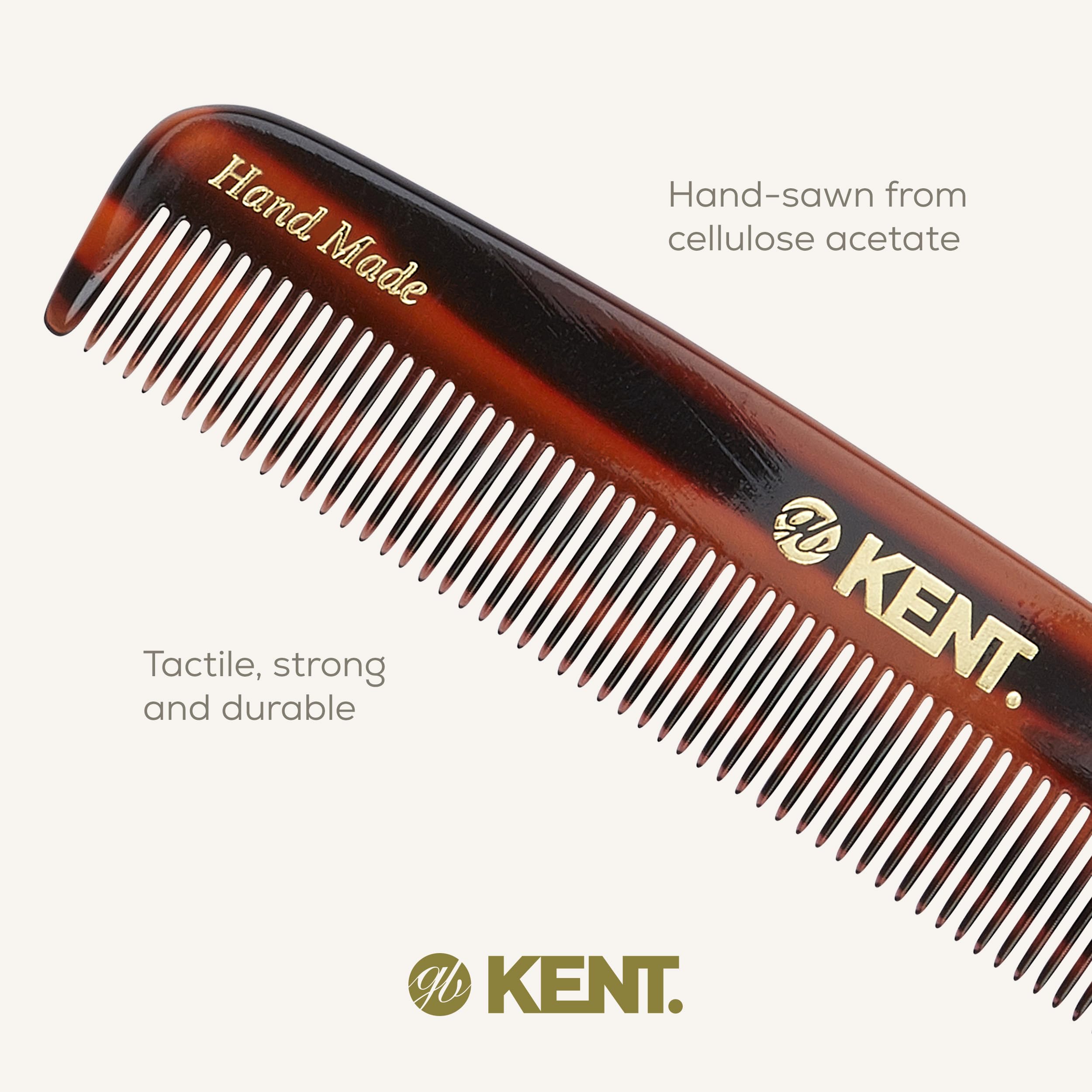 Kent Handmade Wooden Combs for Men & Women - Small Size Detangling Comb for Coarse & Fine Hair - Perfect for Travel, Home & Salon Use