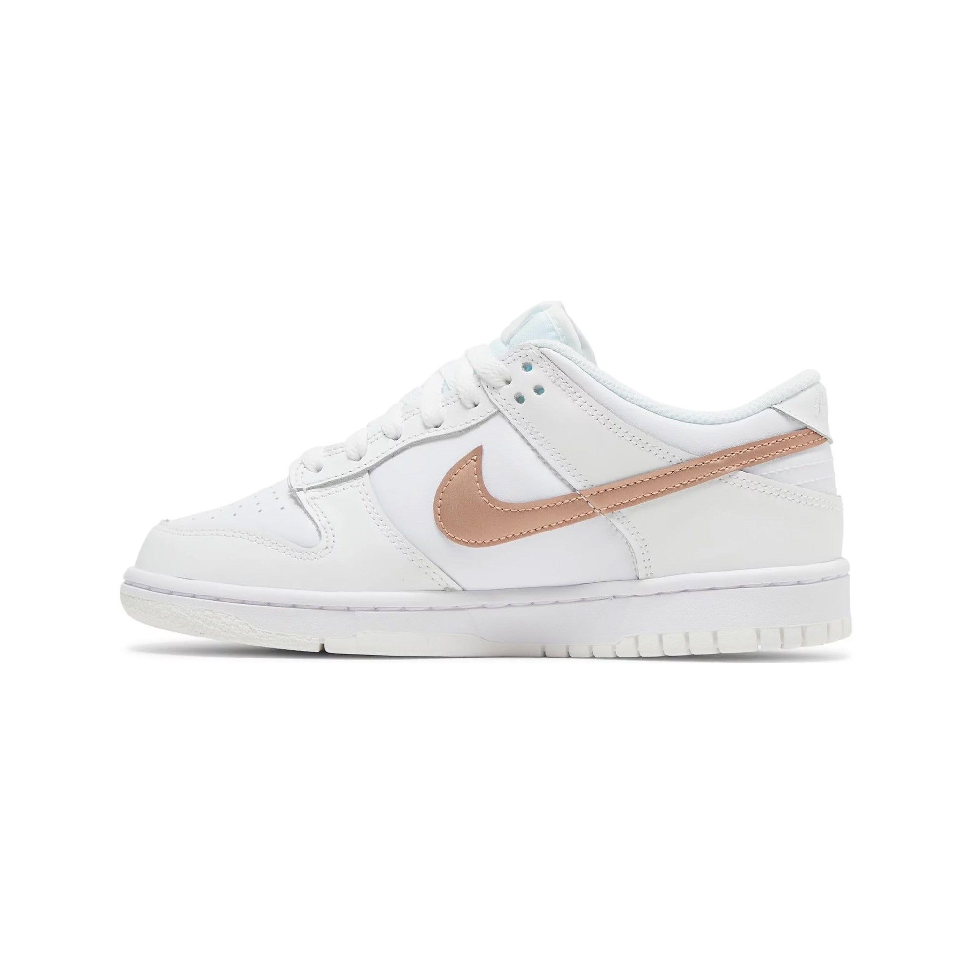 Nike Dunk Low 'White Pink' GS Sneakers (2022) - Women's & Girls' Casual Shoes for School, Streetwear & Fashion Outfits