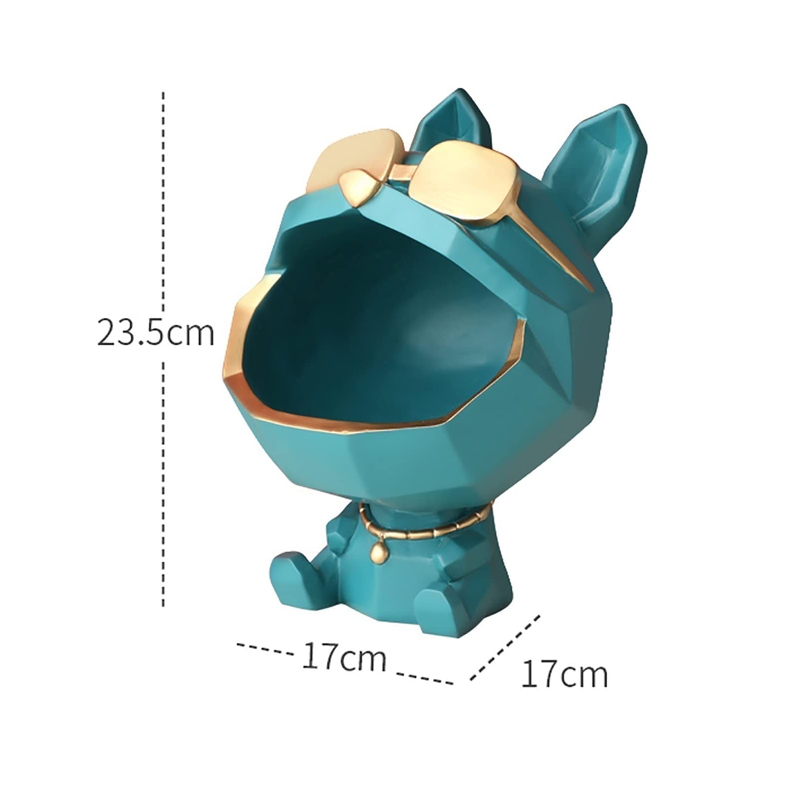 Stylish Bulldog Key Holder & Organizer - Decorative Storage Box for Keys, Phone, Wallet, Coins & Jewelry | Green Home Entryway Tray & Desktop Decor | Perfect for Entry Table, Nightstand or Office Desk