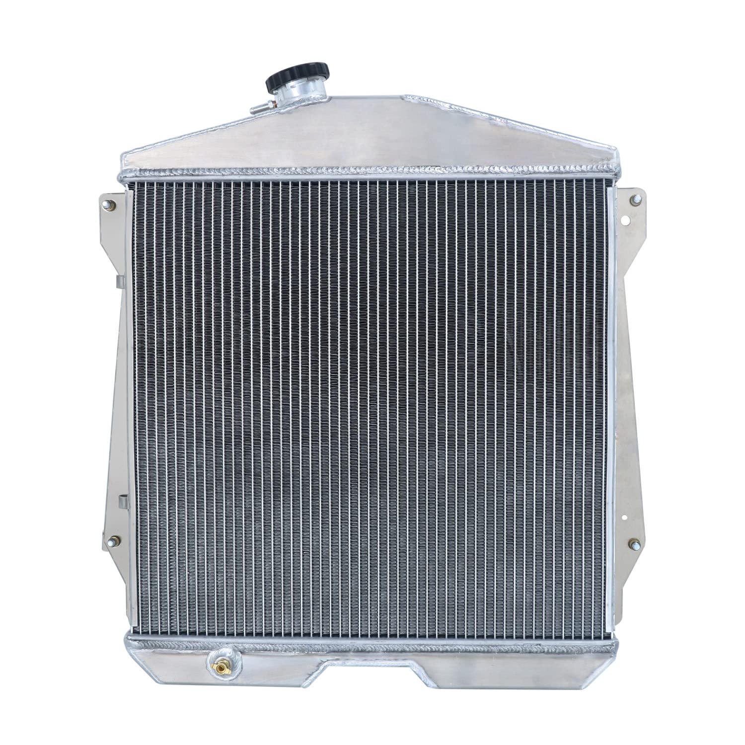 High-Performance 3-Row All Aluminum Radiator for 1943-1948 Chevy Fleetline Fleetmaster Sedan Delivery Stylemaster - Compatible with 3.5L 3.8L L6 GAS Engine (Includes Radiator Shroud & Fan Relay Kits) - Perfect for Classic Car Restoration & Hot Rod Upgrades