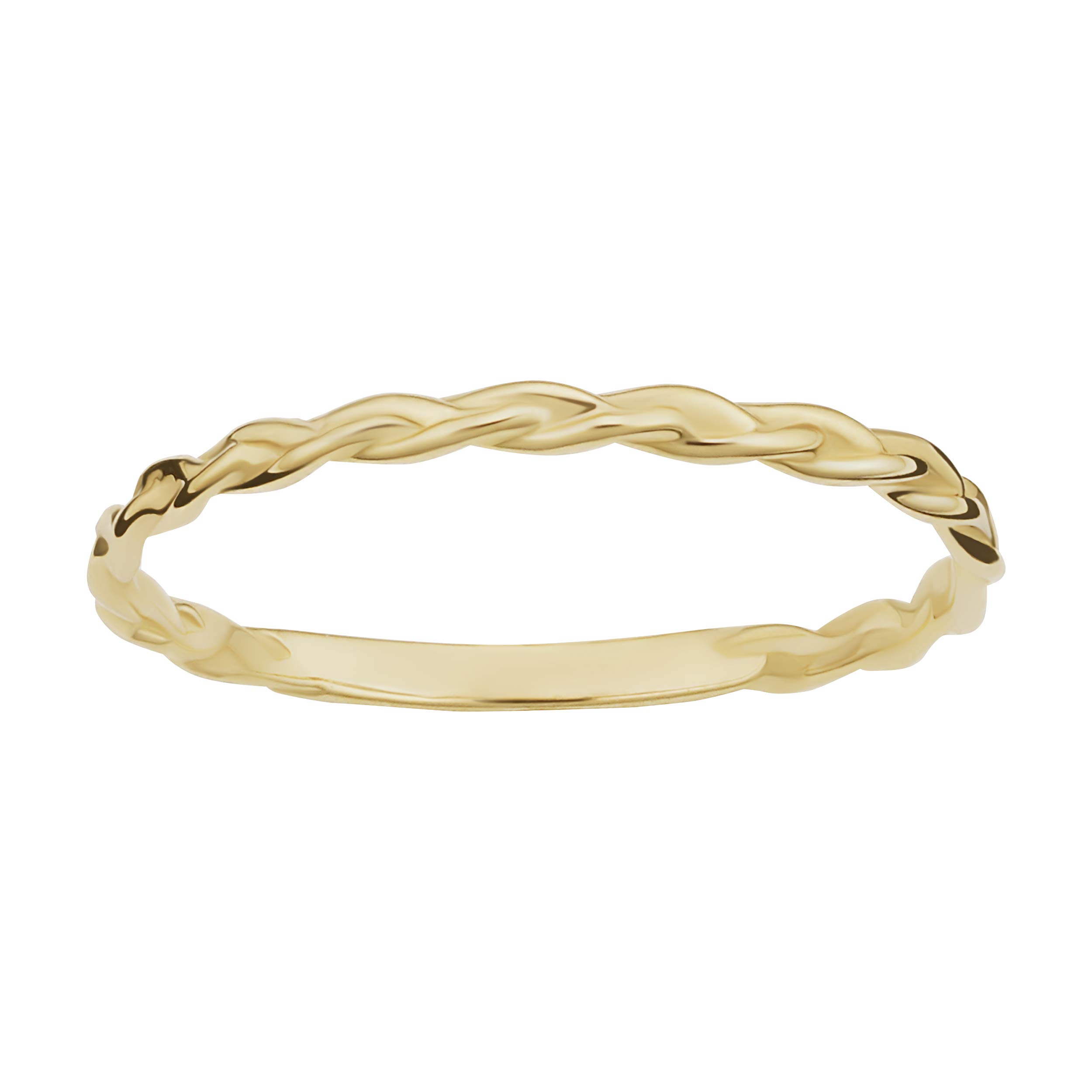 14K Yellow, White or Rose Gold Braided Band Ring for Women - Minimalist Stackable Jewelry - Perfect for Everyday Wear, Gifts & Special Occasions