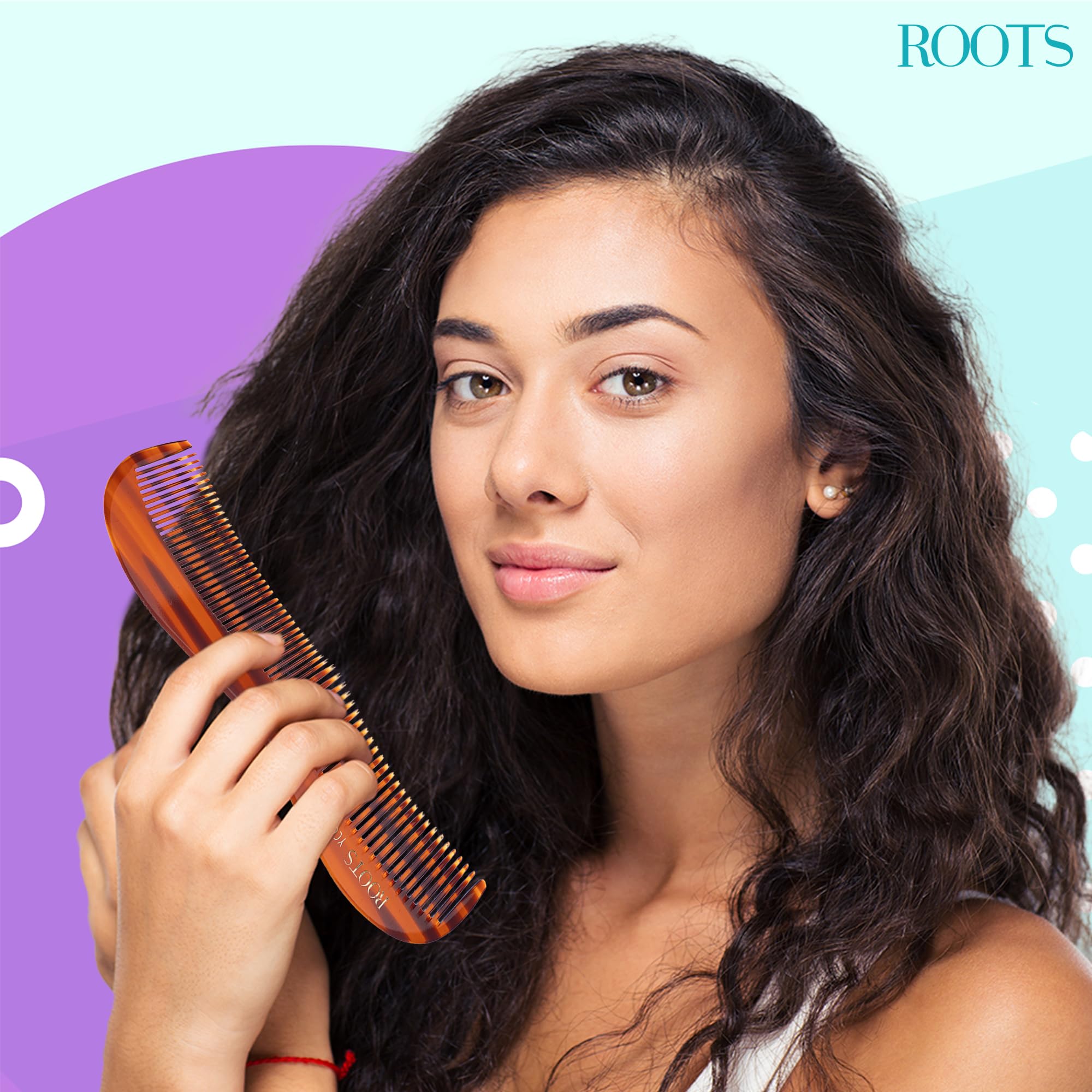 Roots Yoga Combs - Detangling Wet & Dry Hair Brush for Men & Women - No Damage Hair Styling Tool - Perfect for Yoga, Travel & Daily Hair Care