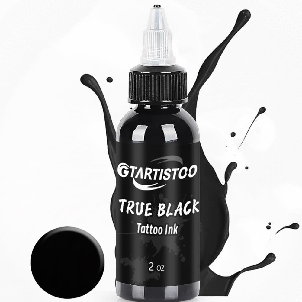 Premium Black Ink 2oz (60ml) - Professional Vegan-Friendly Pigment Ink for Calligraphy, Tattoo & Art Supplies | Ideal for Artists, DIY Crafts & Permanent Marking