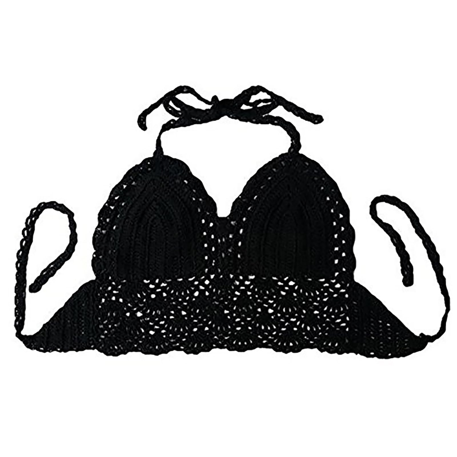 Wonuu Women's Crochet Bralette Top - Summer Beach Bikini Bra, Sexy Knit Crop Top for Swimwear, Pool Party, and Vacation Outfits