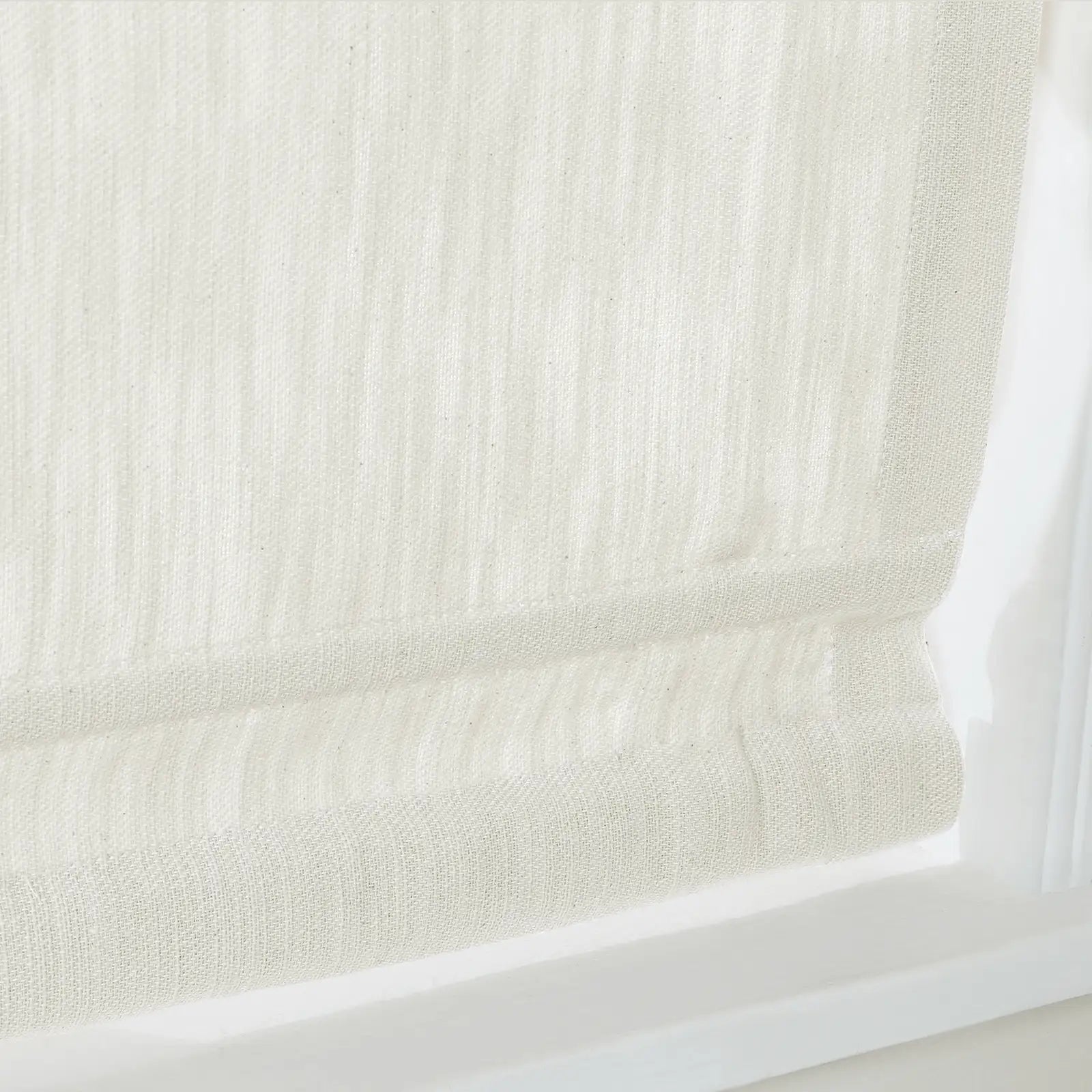 Cloe Cotton Blend Cordless Roman Shade - Blackout Window Treatment for Bedroom & Living Room - Plus Size Home Decor