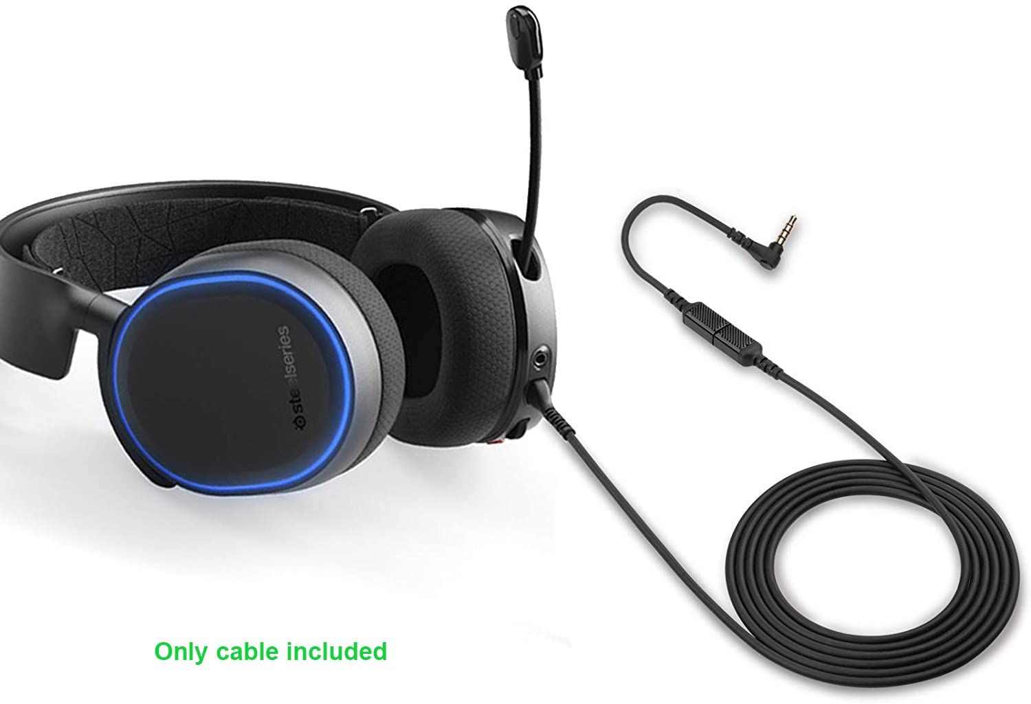 SteelSeries Arctis Replacement Audio Cable - Compatible with Arctis 7/5/3/Pro Wireless/Pro Gaming Headsets - 3.5mm Male to Female Adapter Included - Perfect for Gaming, Streaming & Home Office Use