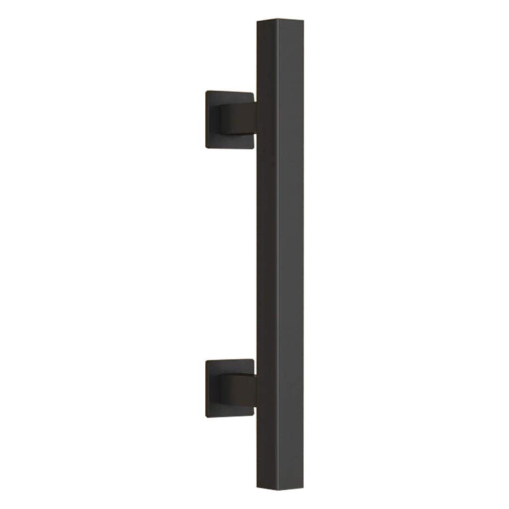 FMOGE 25cm Black Square Barn Door Handle with Mounting Kit - Heavy Duty Cabinet Pull for Kitchen, Closet, Drawers & Furniture (Perfect for Farmhouse Style Home Decor)
