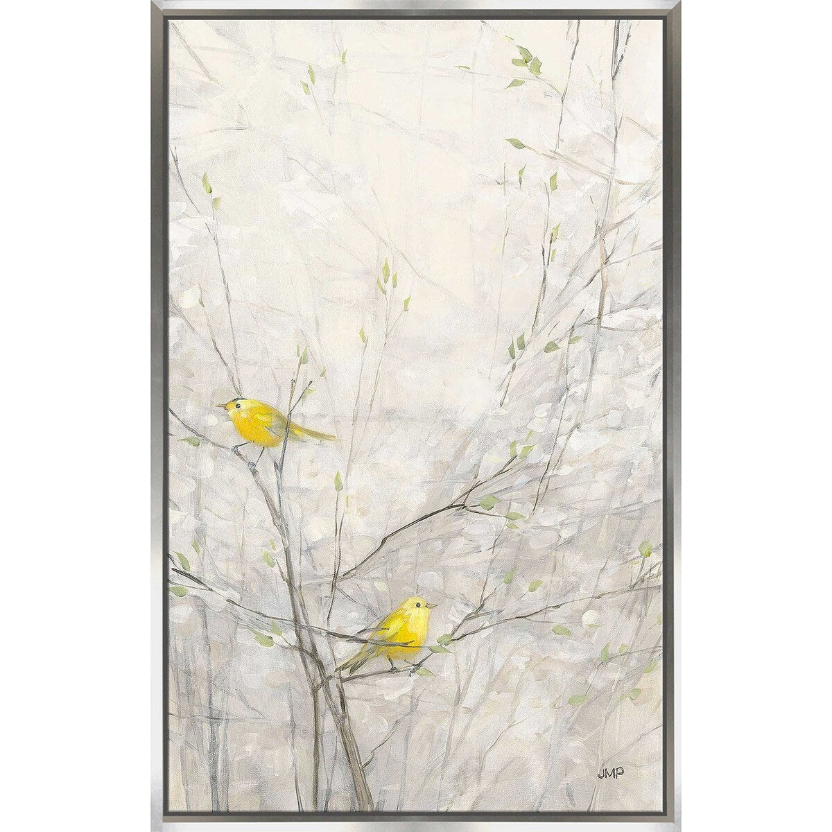 Birds in Trees II Canvas Wall Art - Modern Floating Frame Print for Living Room, Bedroom & Office Decor