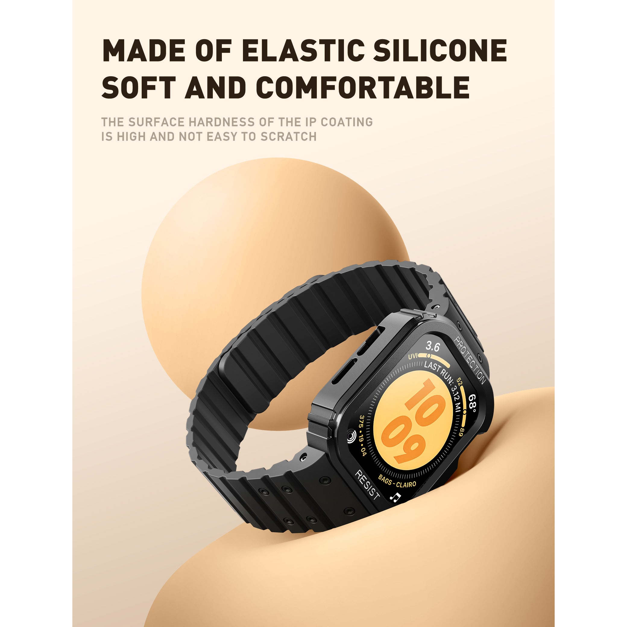 Apple Watch Unicorn Beetle Pro SEAL Case with Magnetic Band for 44mm/45mm Series - Black | Waterproof & Shockproof Protection for Outdoor Sports & Daily Wear