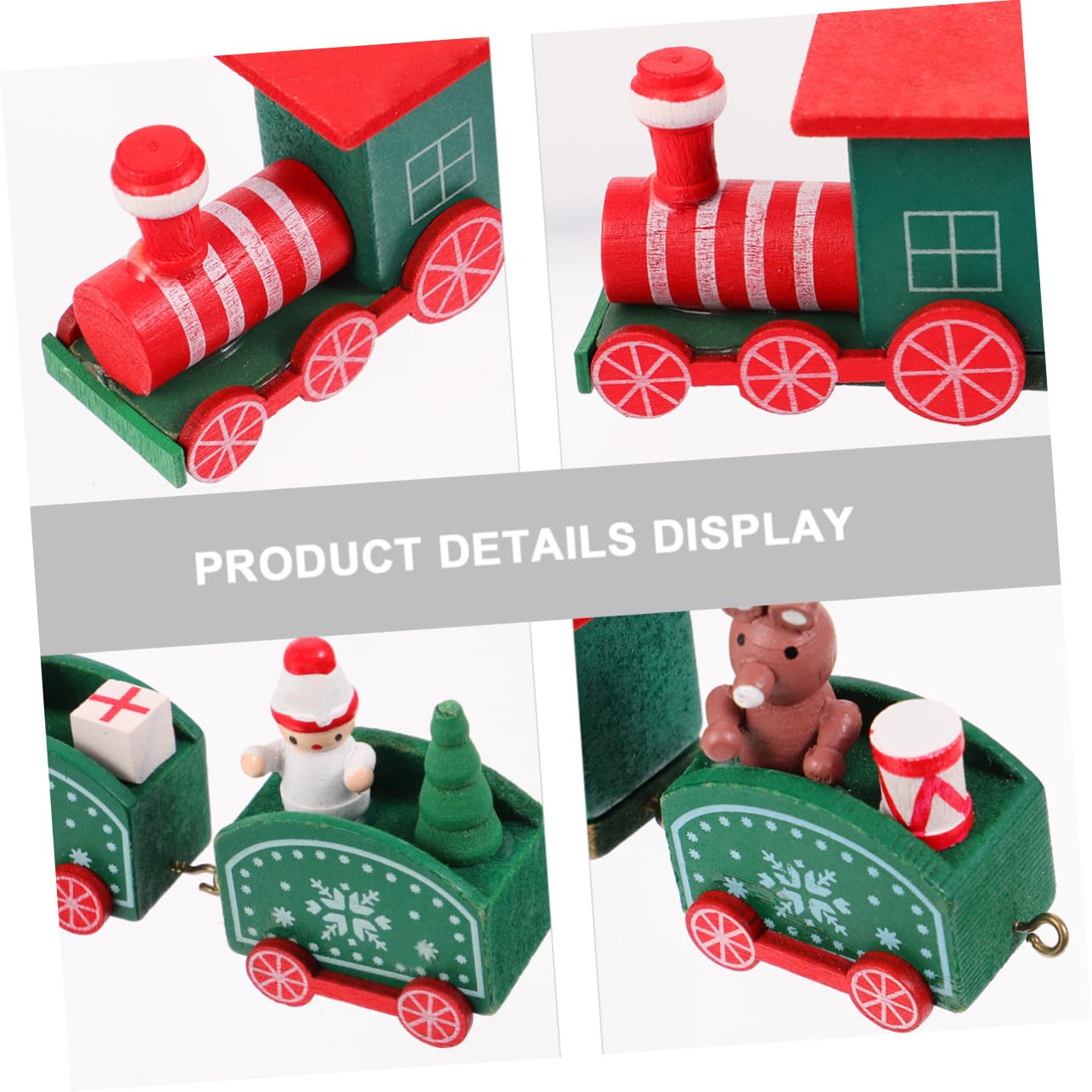 Wooden Christmas Train Toy for Kids - Mini Holiday Decor & Play