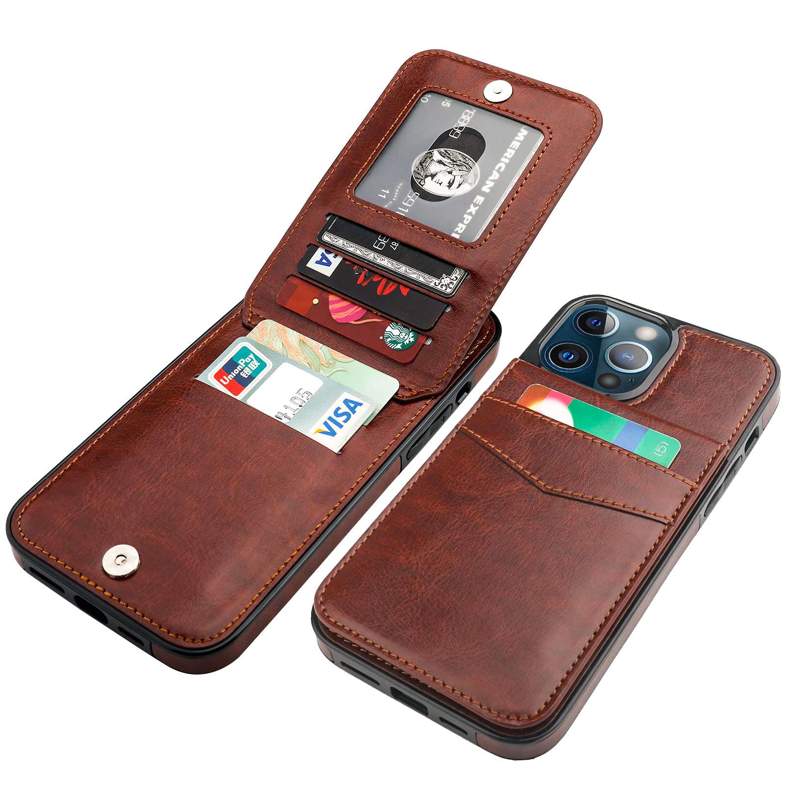 Premium Leather Magnetic Wallet Case for iPhone 13 Pro Max 6.7