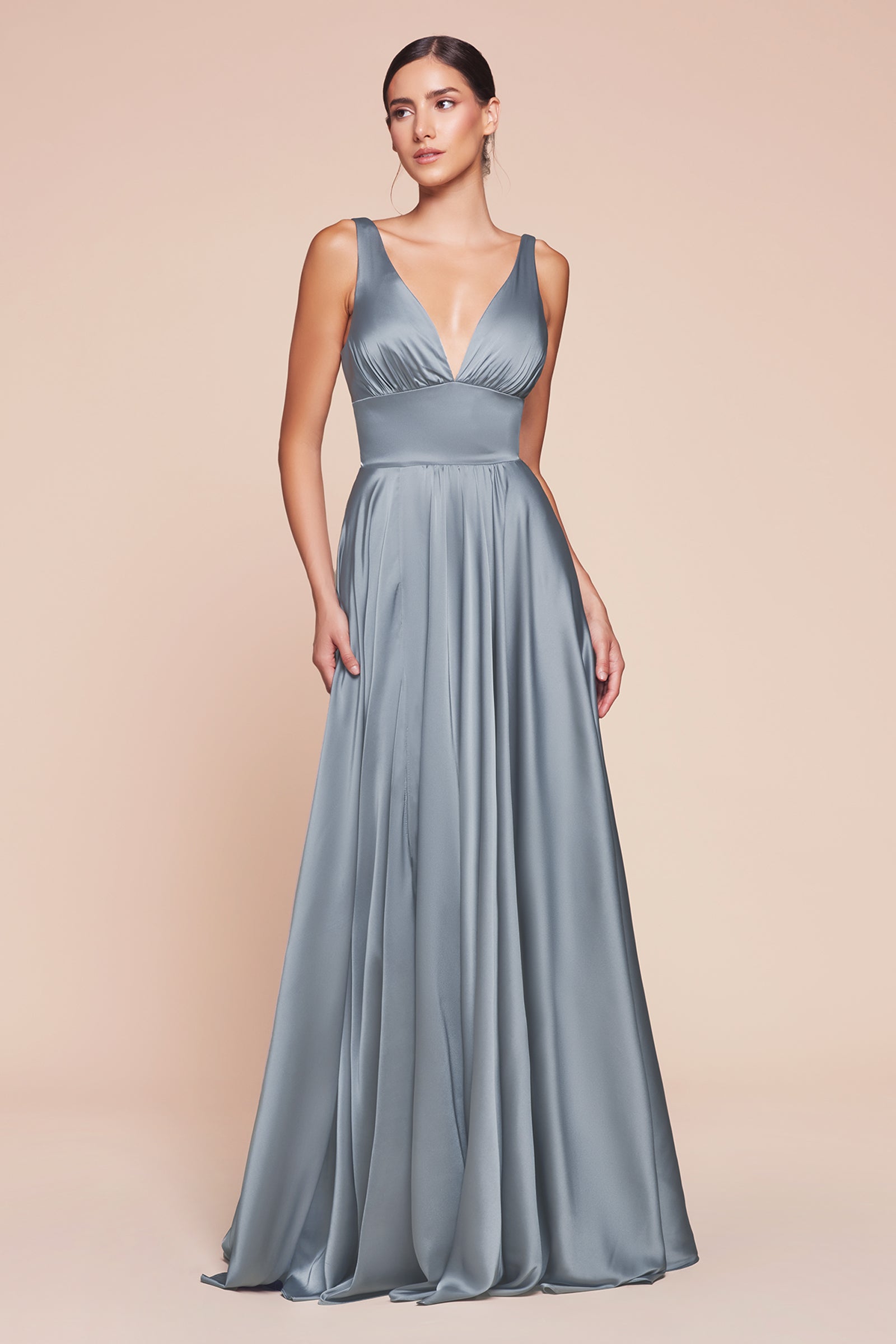Elegant Chiffon A-Line Pleated V-Neck Dress for Women - Sizes 12 & 16 | Perfect for Weddings, Parties & Special Occasions
