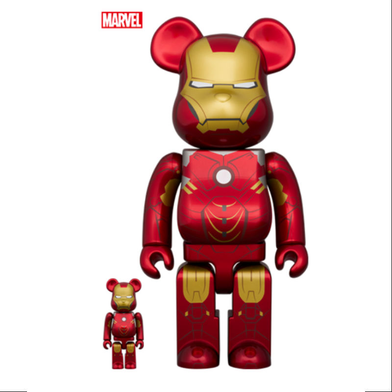 Be@rbrick Iron Man Mark IV 400% & 100% Limited Edition Collectible Figure (2024) - Perfect for Marvel Fans, Home Display & Investment Collection
