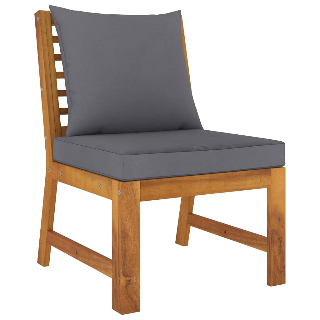 vidaXL Outdoor Lounge Set - Solid Acacia Wood Modern Patio Furniture with Cushions & Coffee Table | Weather-Resistant & Durable | Perfect for Backyard, Garden, Poolside or Terrace Relaxation