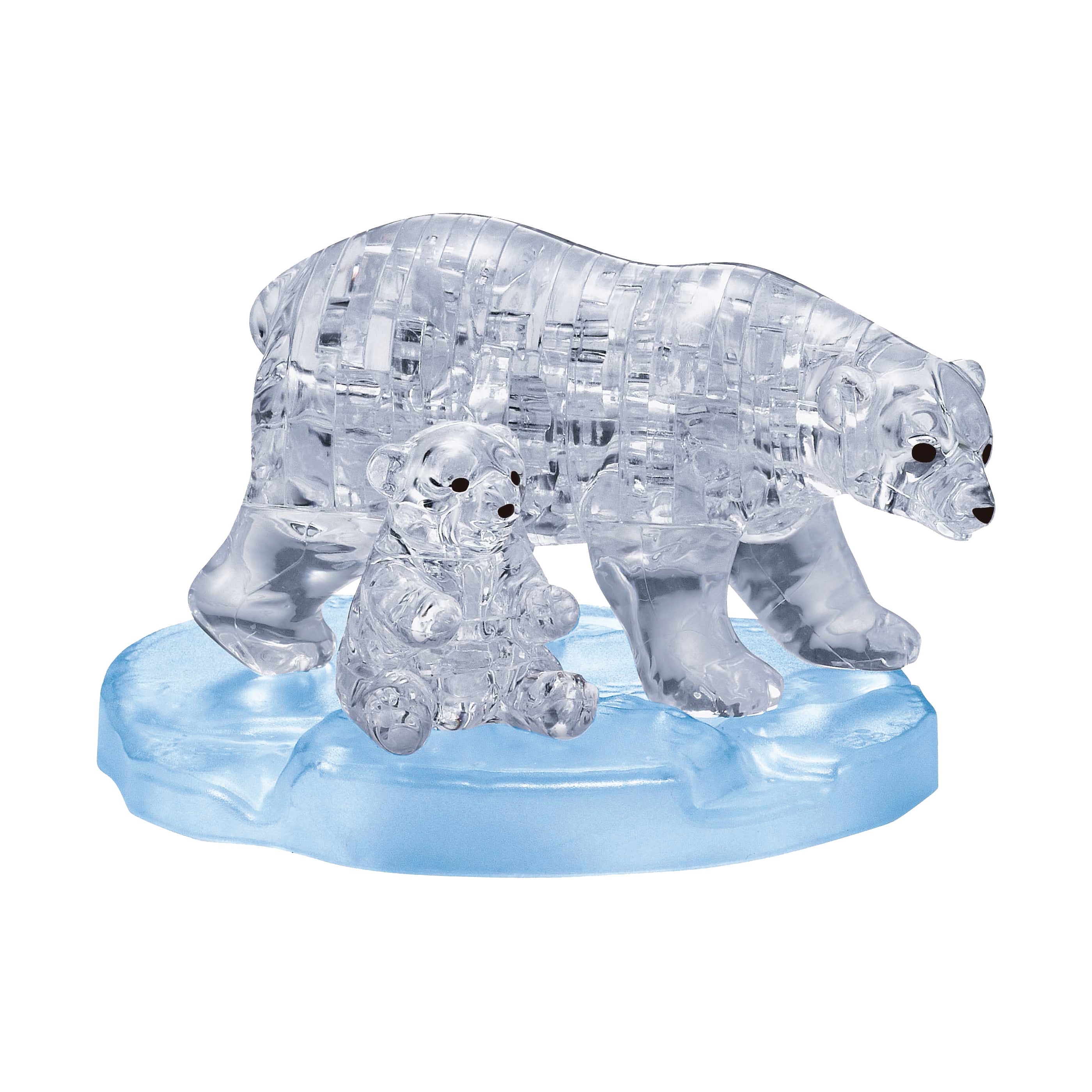 Arctic Adventure 3D Crystal Puzzle - Polar Bear with Cub, 53-Piece Brain Teaser for Adults & Kids | Perfect Gift for Christmas, Birthday & Family Game Night