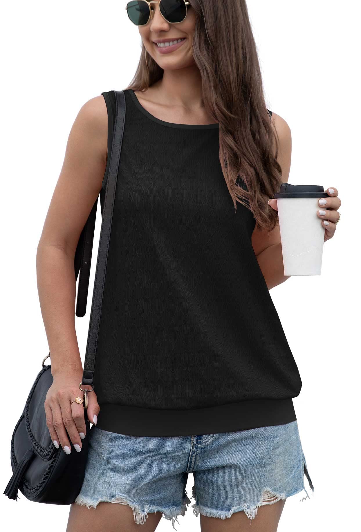 Jouica Women's Summer Sleeveless Wrap Tops - Ribbed Layering Tank Tops for Women | Casual & Beach Wear | Perfect for Vacation & Everyday Outfits