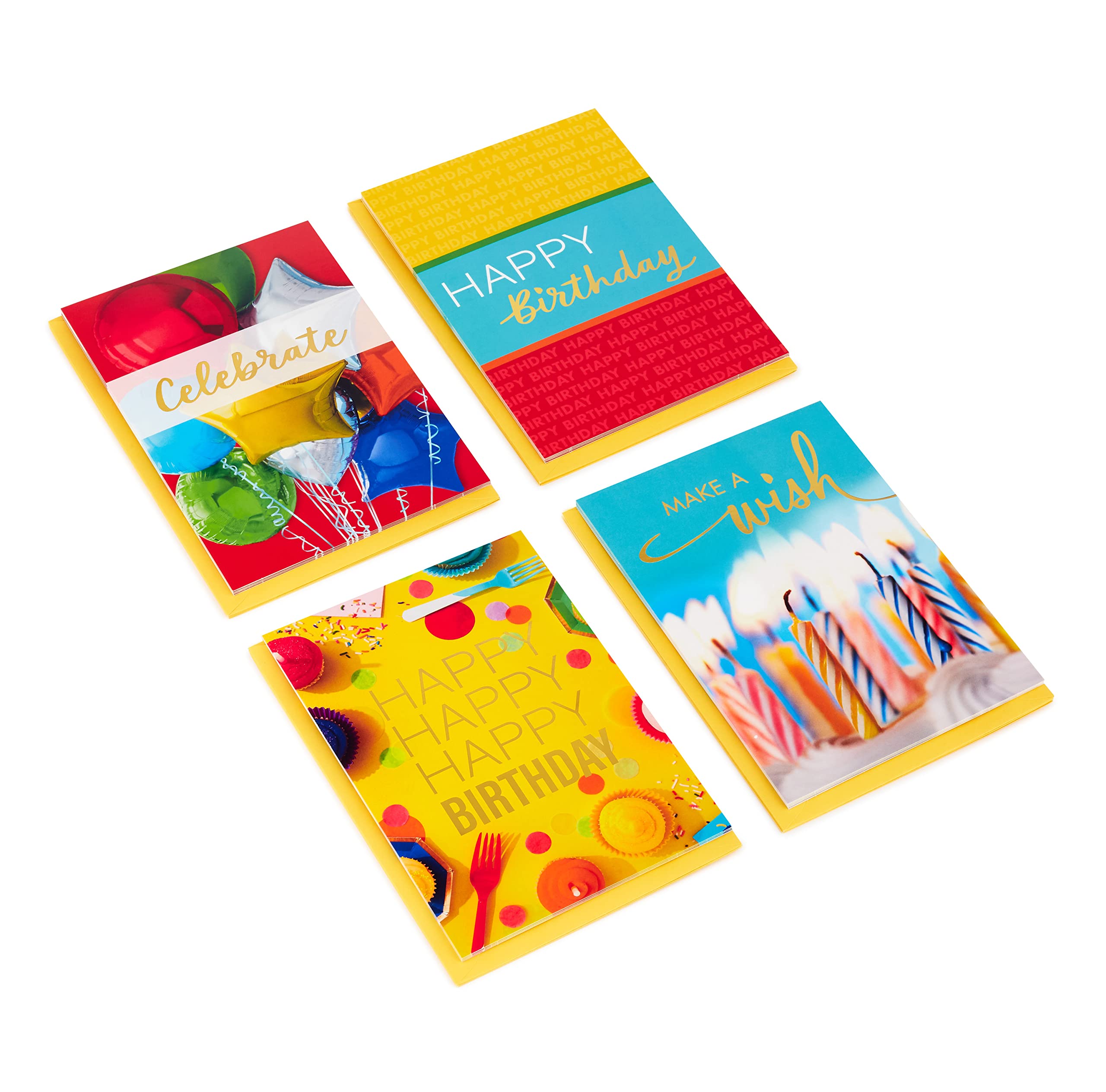 Hallmark Birthday Cards Assortment - 16 Premium Greeting Cards with Envelopes for Women, Men & Kids | Classic Celebrate Design | Perfect for Parties, Gifts & Special Occasions