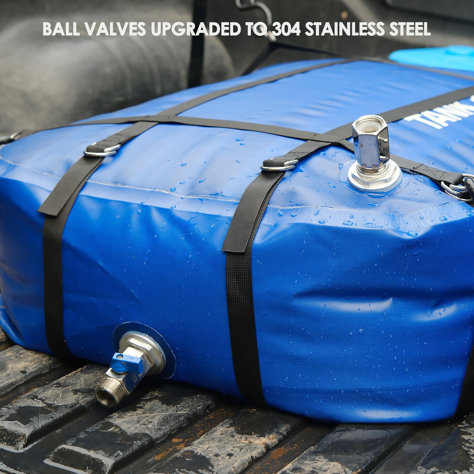 35 Gallon BPA-Free TPU Water Storage Bladder - Foldable Portable RV Fresh Water Tank, Collapsible Soft Container for Camping, Emergency Preparedness, Drought & Fire Prevention - 3/4