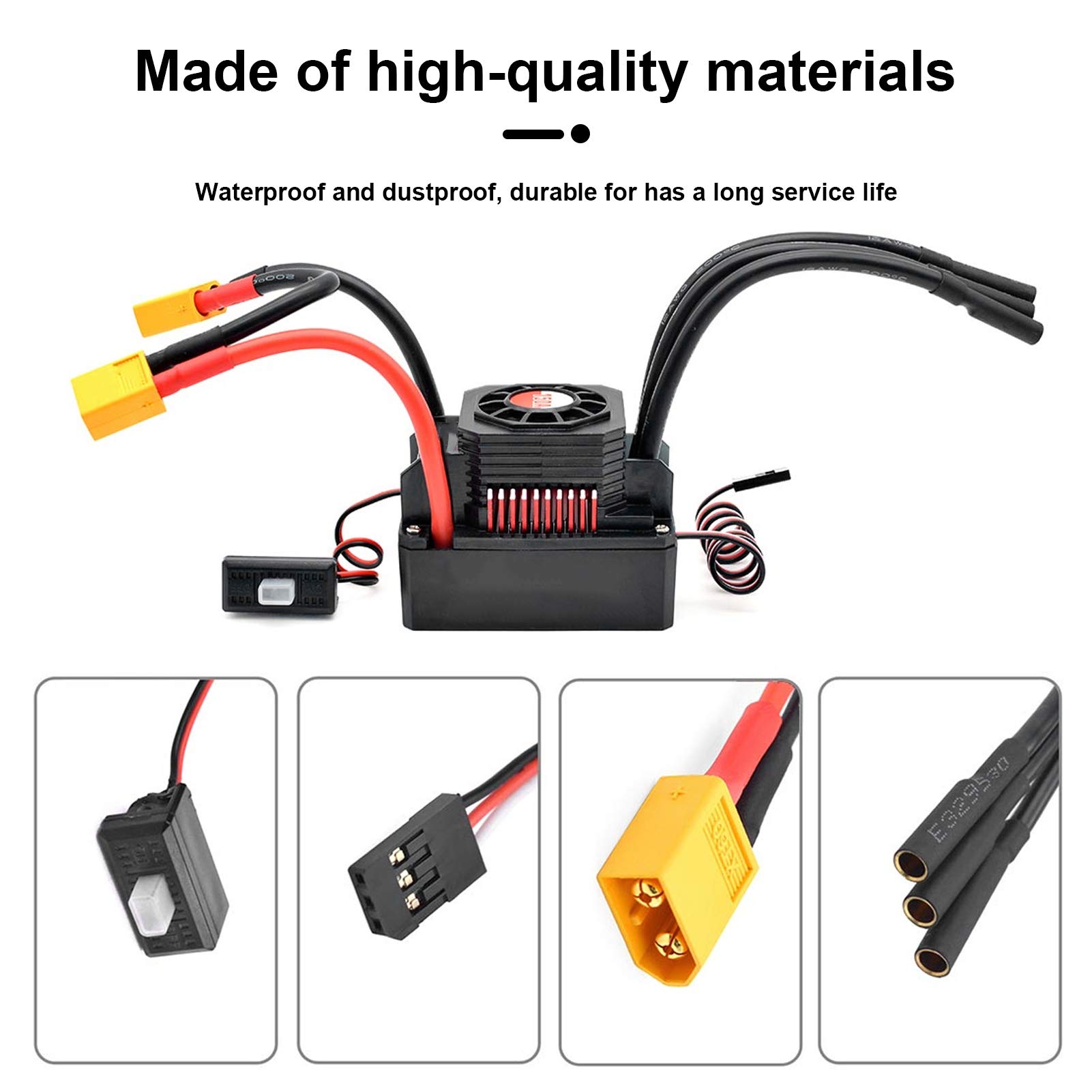 150A Brushless Motor ESC - Sensorless Electric Speed Controller for 1/10 & 1/8 RC Cars with Plug | High-Performance RC Accessory for Racing & Off-Road Vehicles
