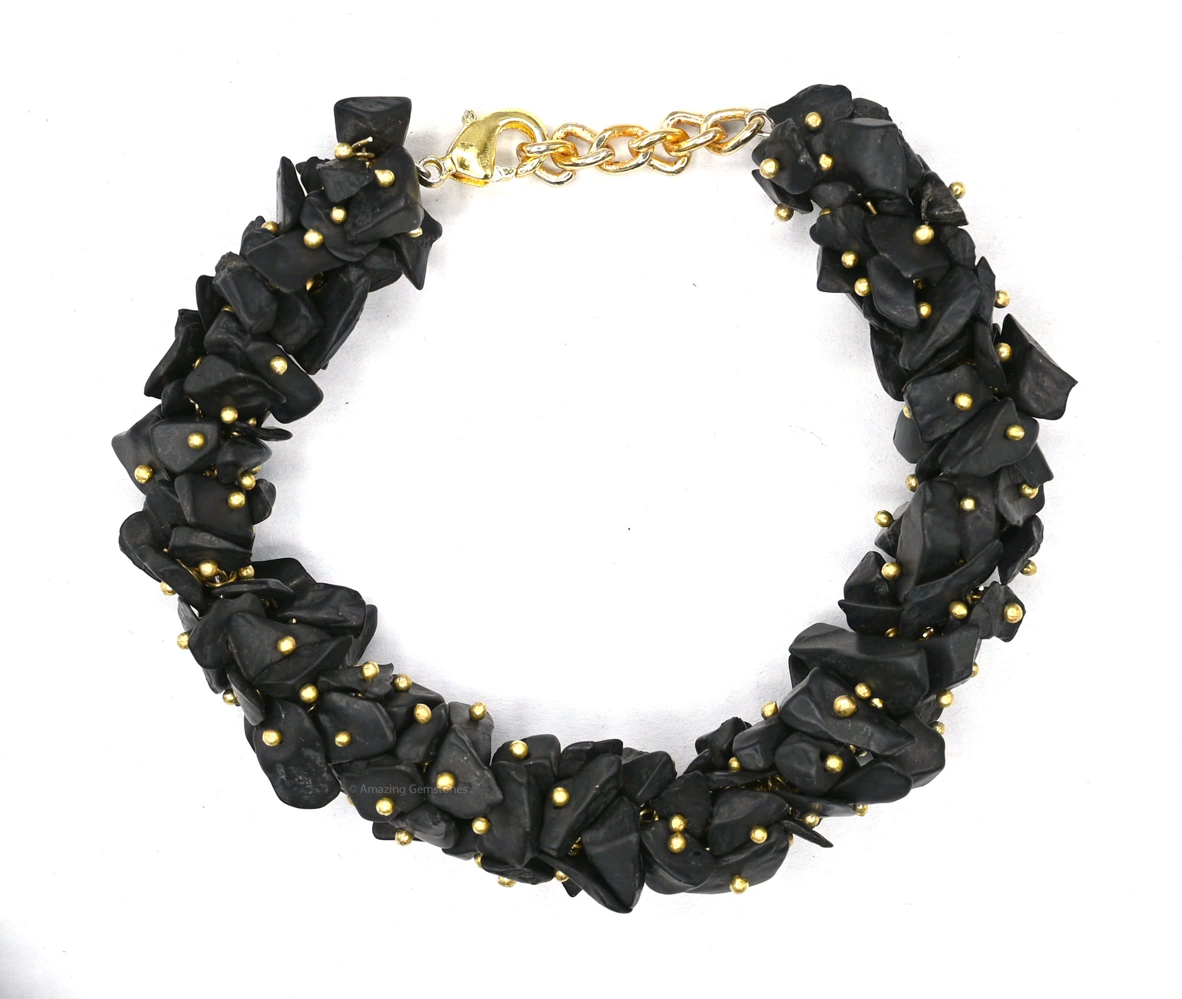 Authentic Shungite Bracelet for EMF Protection - Adjustable Unisex Crystal Chip Bracelet for Men, Women & Kids | Russian Stone Healing Jewelry | Perfect for Daily Wear, Meditation & Energy Balancing
