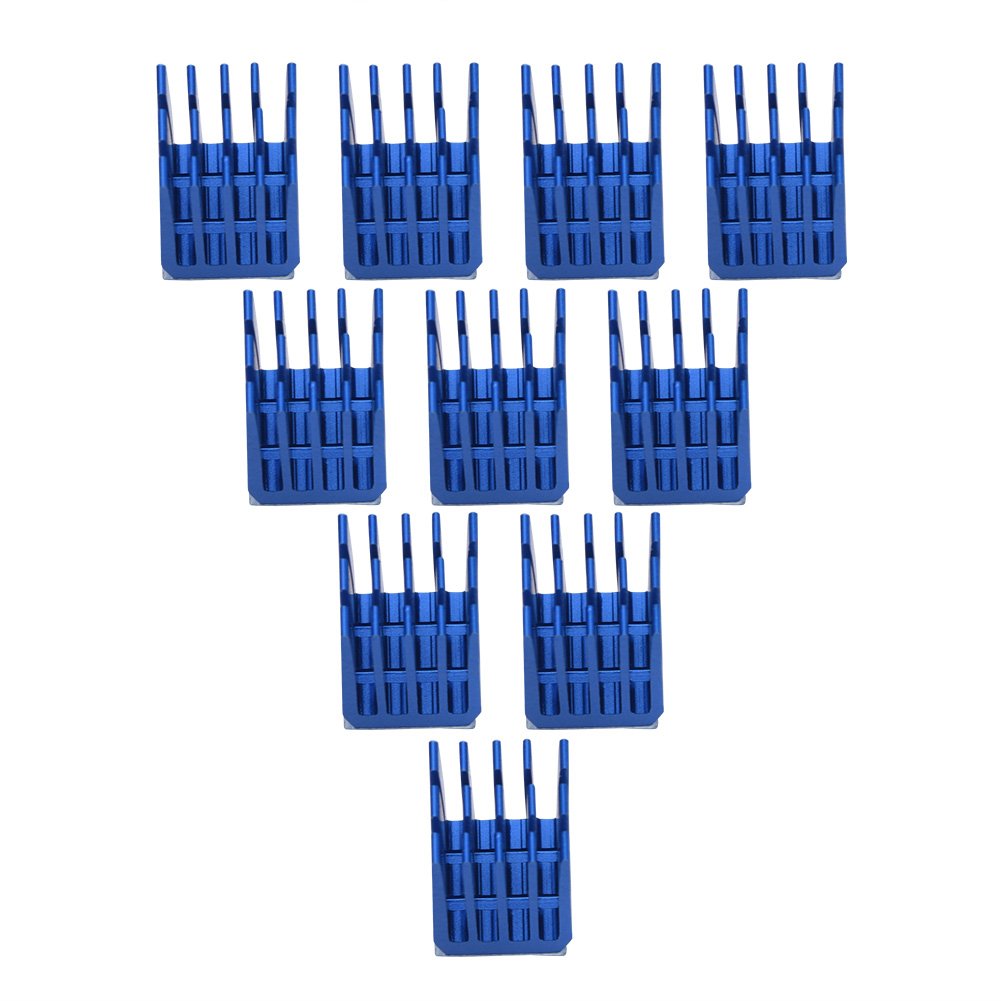 10pcs Blue Aluminum Stepper Motor Driver Cooling Fins - Heatsink Cooler for 3D Printer, CNC Machine & DIY Electronics Projects | Efficient Heat Dissipation Solution