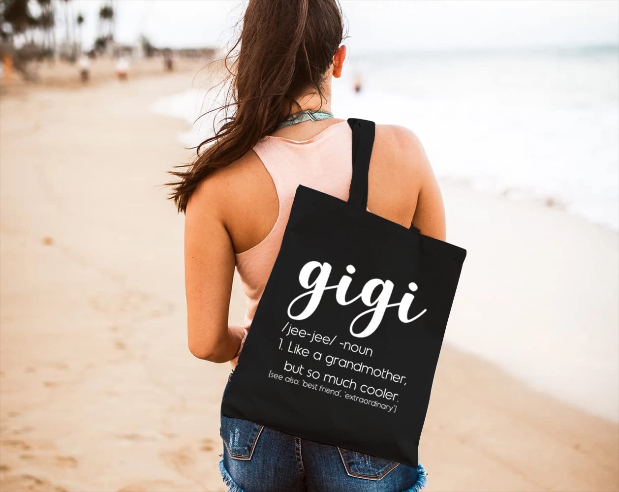 Minimalist Canvas Tote Bag for Women - Shopping & Travel Gift for Mom