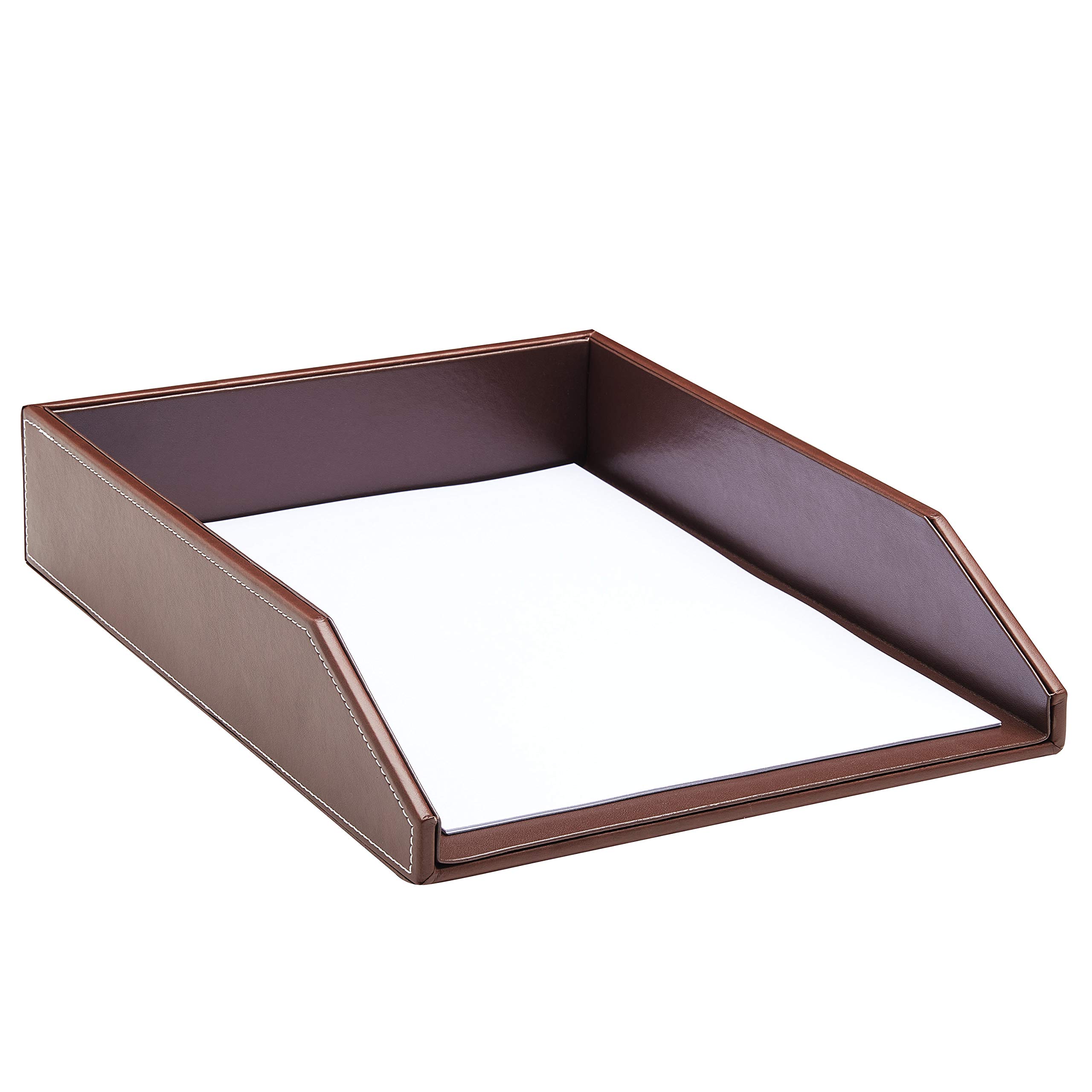 Premium PU Leather Letter Tray Desk Organizer - Stackable Paper Tray for Office & Home, A4 Document Holder for Desk Organization, Perfect for Files, Mail & Office Supplies Storage (Ideal for Workspace, Study & Home Office)