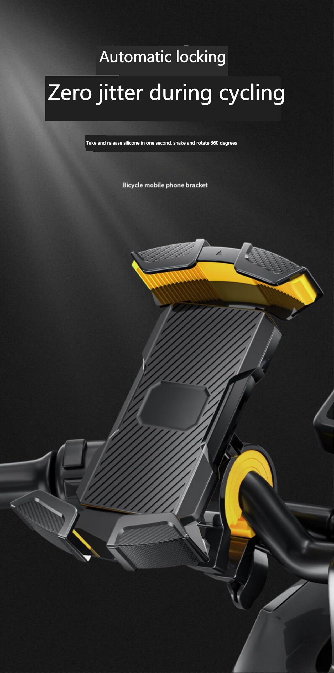 **Adjustable Bike Phone Holder - Universal Handlebar Cell Phone Mount with Soft Cushion & Metal Clip for iPhone, Samsung & More - Perfect for Cycling, Commuting & Outdoor Adventures (Black)**