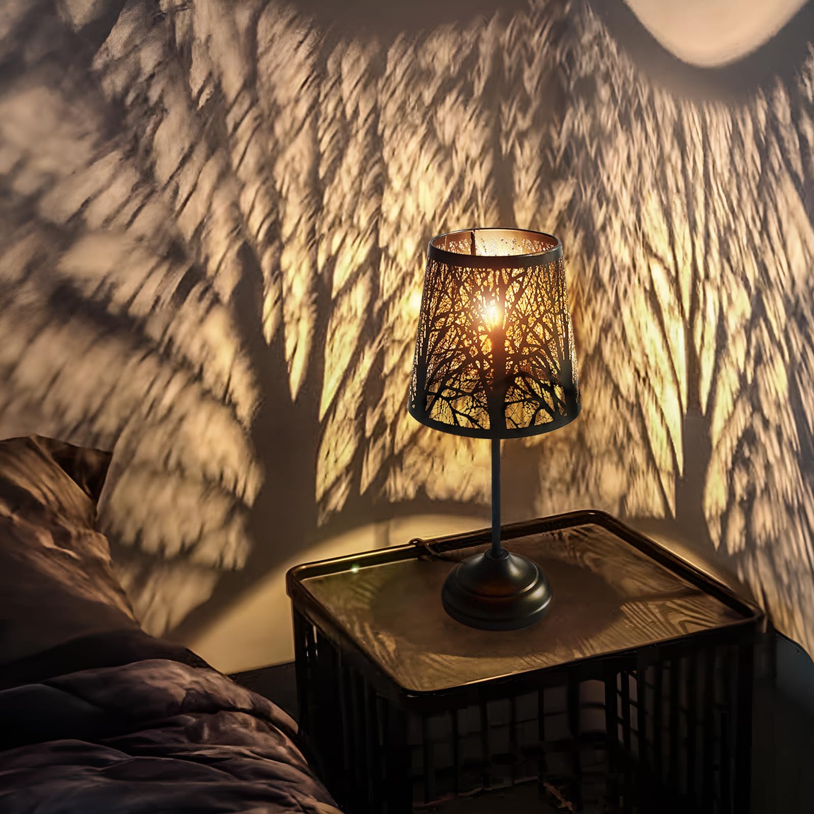 Dimmable Touch Table Lamp with 3 Light Levels - Black Shadow Night Light for Bedroom, Living Room & Kids Room - Perfect for Nightstands, End Tables & Nursery Decor