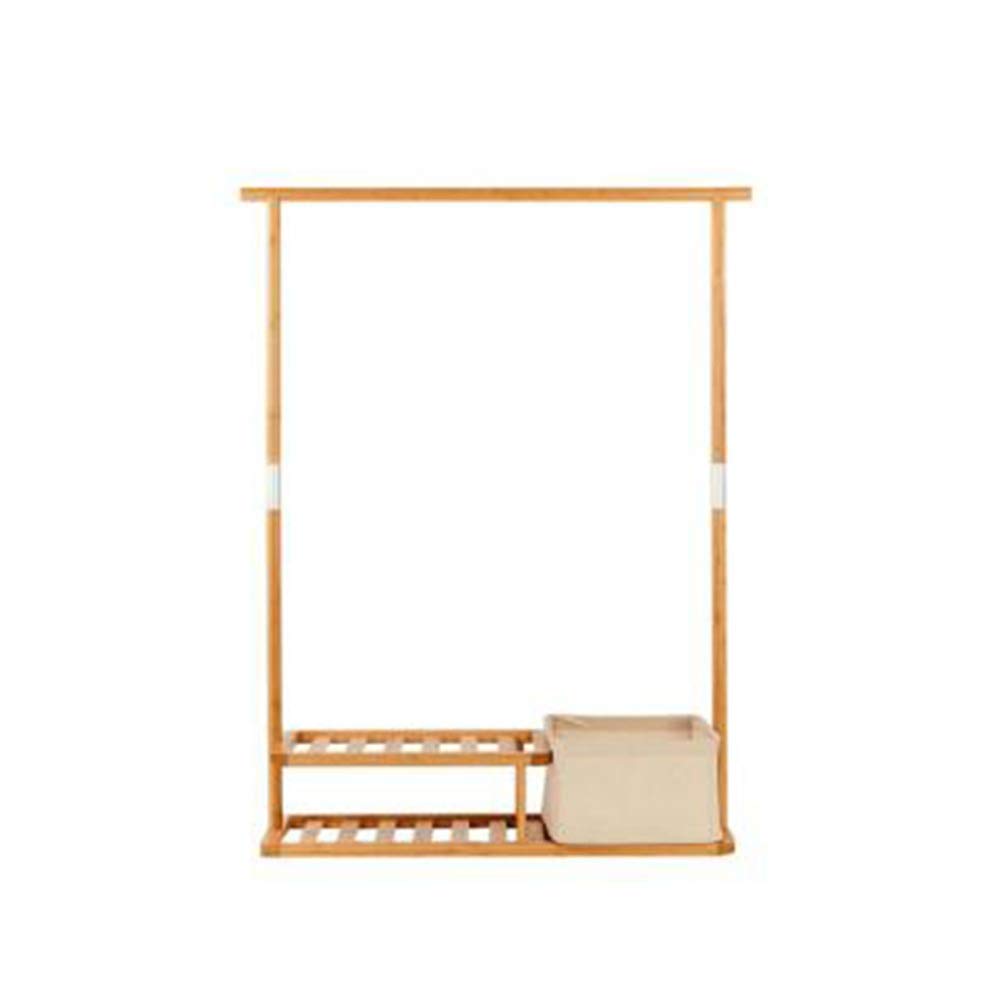 3-in-1 Foldable Coat Rack with 2-Tier Shoe Storage & Hanging Rail - Space Saving Closet Organizer for Shoes, Clothes & Laundry (111.5×35×144cm) - Perfect for Small Apartments, Dorm Rooms & Entryway Organization