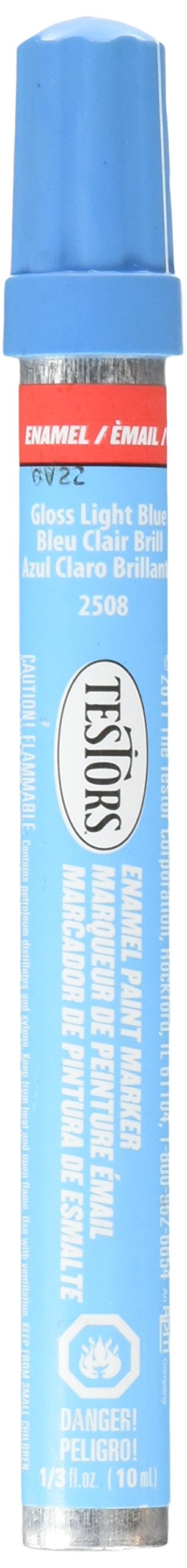 Testors Enamel Paint Marker - Gloss Light Blue (EPM25-2508) | Permanent Oil-Based Paint Pen for DIY Crafts, Model Kits & Home Decor Projects