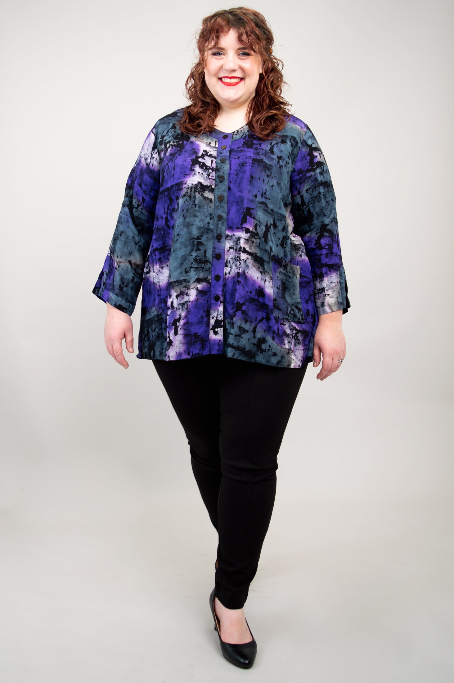 Carmel Blouse with Chakra Design - Boho Chic Women's Top for Yoga, Meditation & Spiritual Healing