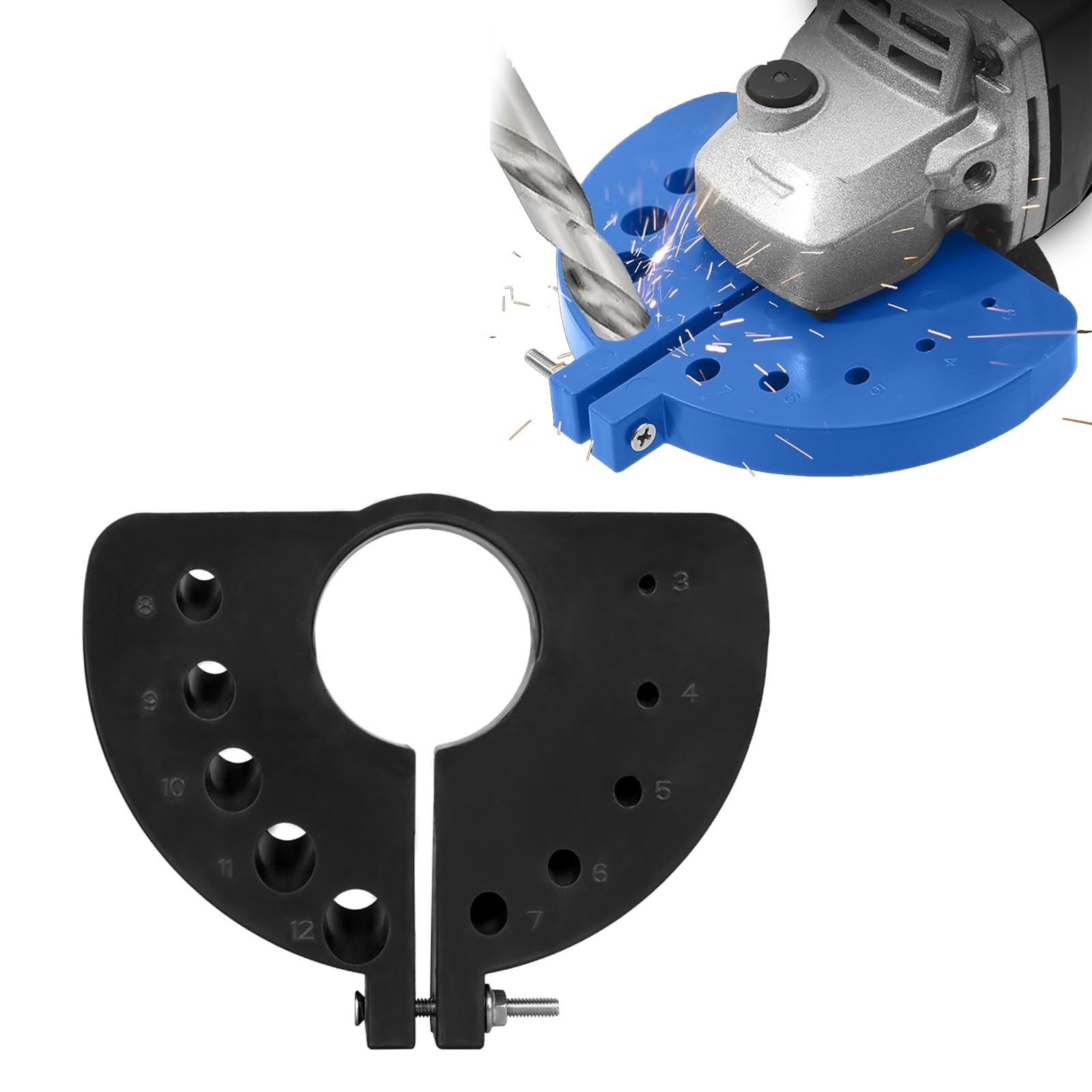 Premium Drill Bit Sharpener for All Bits - Universal Drill Bit Grinding Attachment | Power Drill Bit Sharpener Tool | Multi-Specification Grinding for HSS, Masonry & Metal Bits | Perfect for DIY, Woodworking & Metalworking Projects (Black)