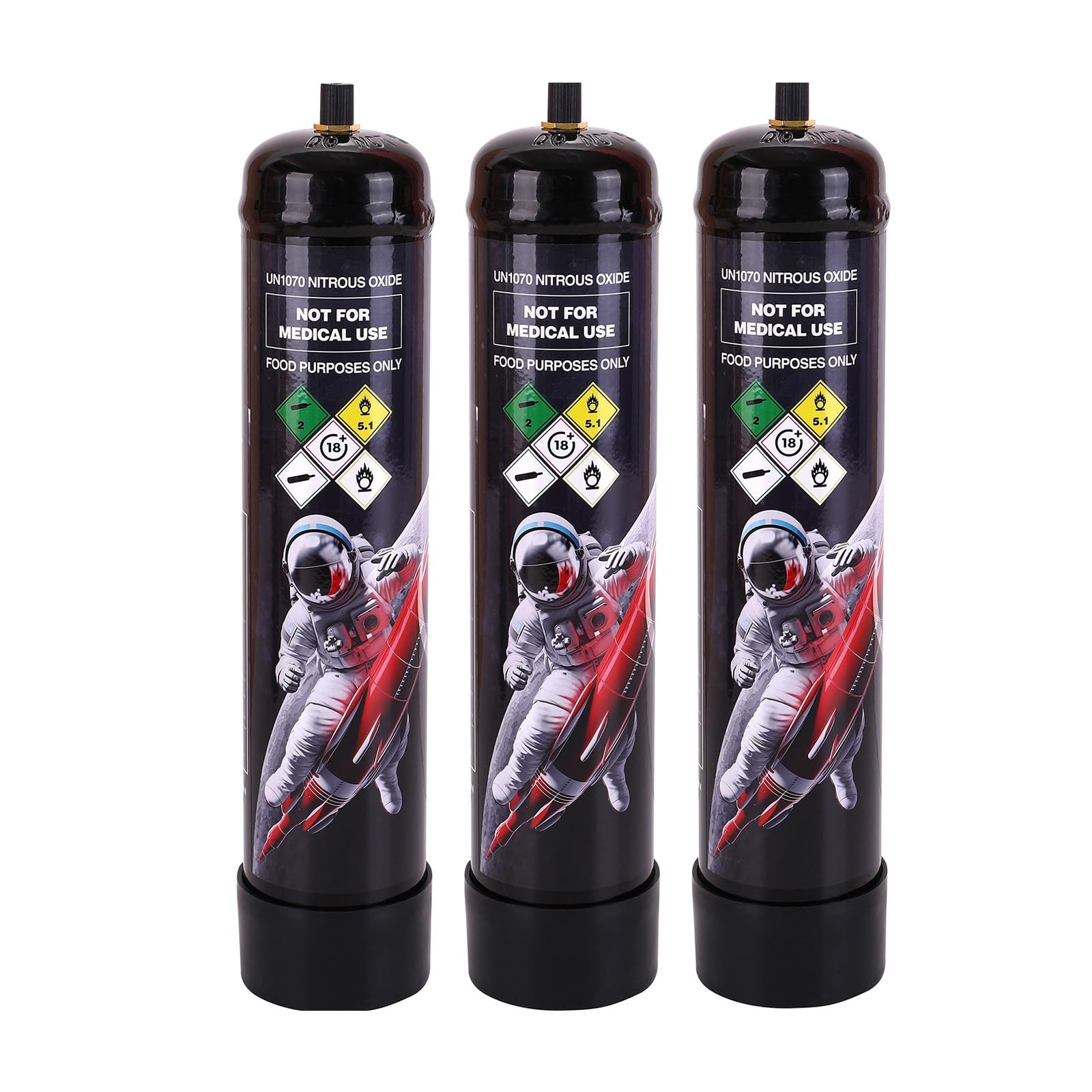 Nitrous Oxide Tank 640g - 1L Whipped Cream Dispenser with 3 N2O Chargers | Perfect for Desserts, Coffee Toppings & Baking