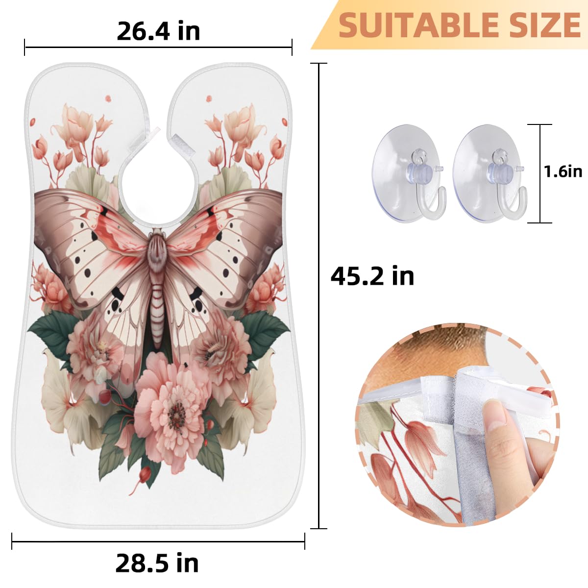 **Men's Flying Butterfly Beard Shaving Bib - Waterproof Hair Dye Apron for Barbers & Stylists - Sink Hair Catcher for Grooming & Makeup - Perfect Gift for Beard Trimming & Haircut**    *(Ideal for barbershops, home grooming, salon treatments, and DIY haircuts - keeps your sink clean and stylish!)*