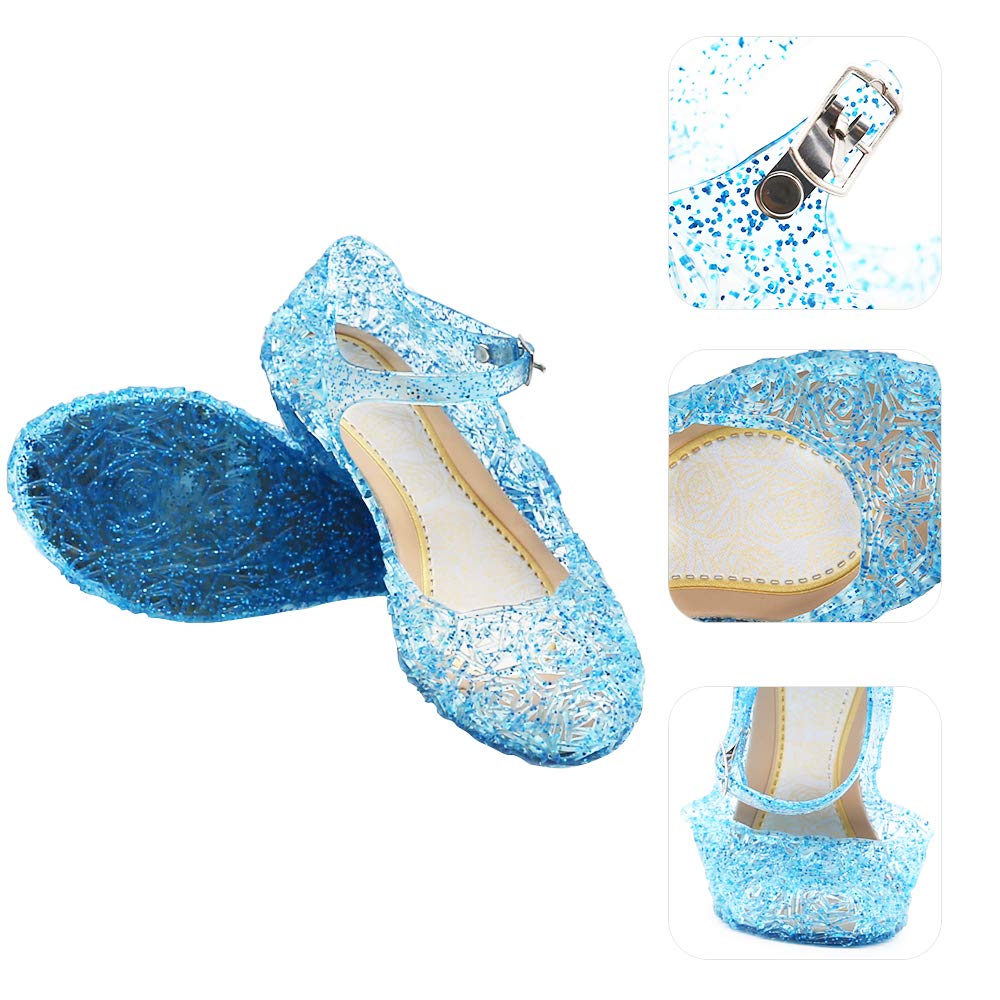TechCity Princess Girls Sandals - Kids Toddler Mary Jane Jelly Shoes for Dress Up, Dance Party & Cosplay | Perfect for Birthday Parties, School Plays & Costume Events
