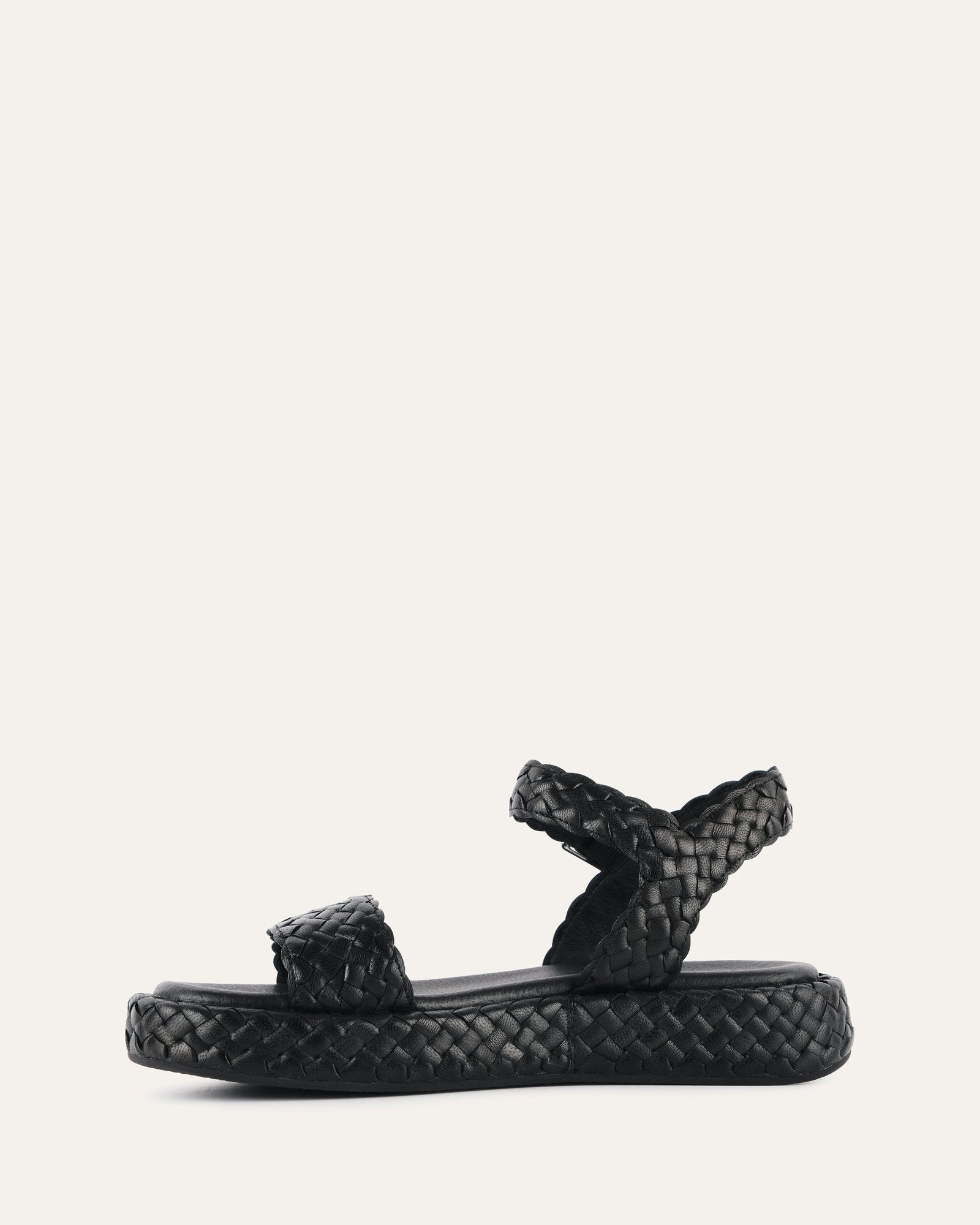 Poppy Flat Sandals for Women - Black Leather Comfortable Slip-On Summer Shoes | Perfect for Beach, Vacation, and Casual Outings