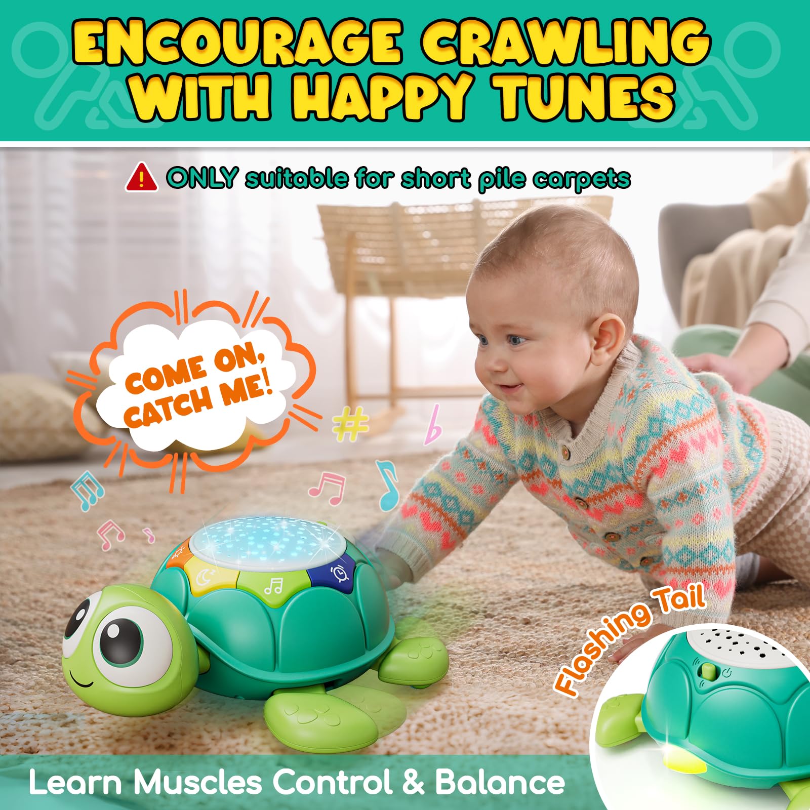 Lehoo Castle Baby Crawling Toys with Music & Lights - Interactive Learning Toy for 6-18 Month Old Boys & Girls - Encourages Early Development & Sensory Play - Perfect for Birthday Gifts & Playtime Fun