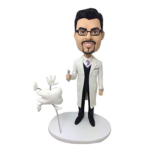 Custom Dentist Bobble Head Clay Figurine - Personalized Dentist Gift for Birthday, Husband & Boyfriend - Perfect for Cake Toppers, Office Decor & Dental Appreciation Gifts