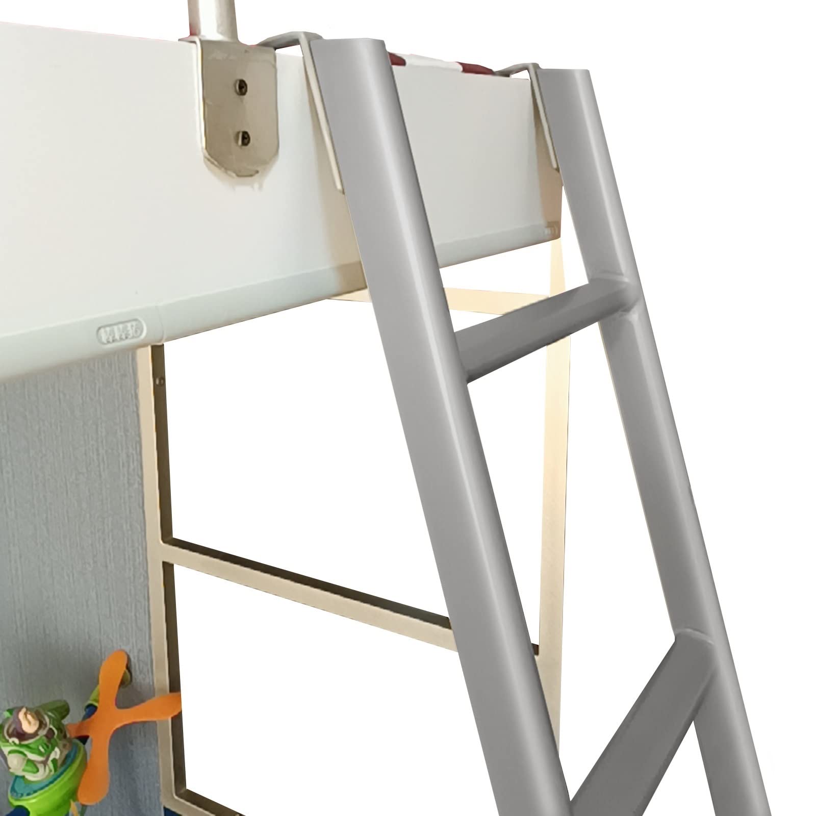 FYLZW Metal Iron Bunk Bed Ladder Replacement - Adjustable 3M (51 inch) Loft Ladder with Hooks for Home, Bedroom & Dorm Room (Silver) | Perfect for Kids' Bunk Beds, Loft Spaces & Tiny House Living