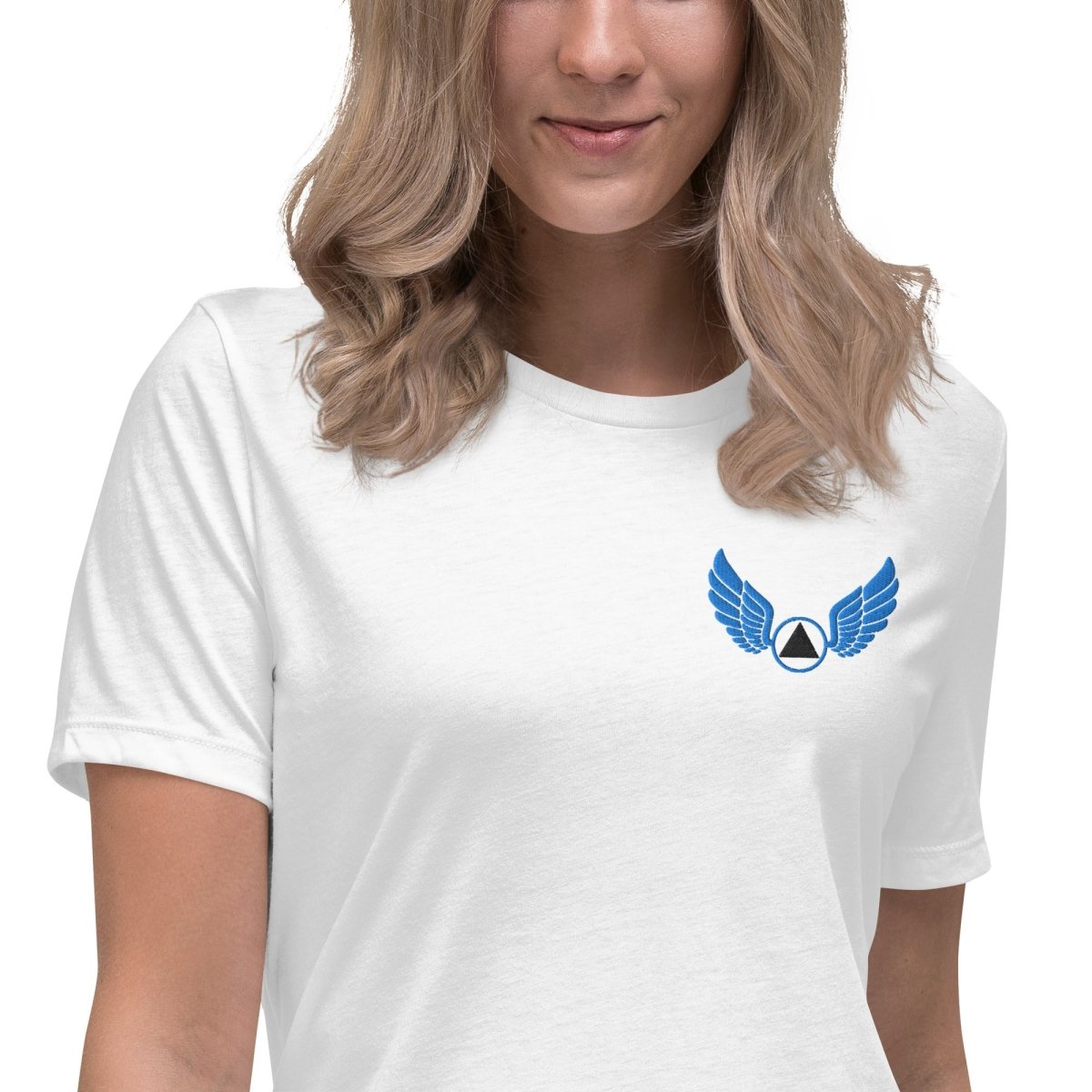 Wings of Recovery Embroidered Women's Relaxed T-Shirt - Comfortable Casual Tee for Everyday Wear | Perfect for Yoga, Running & Lounge Outfits