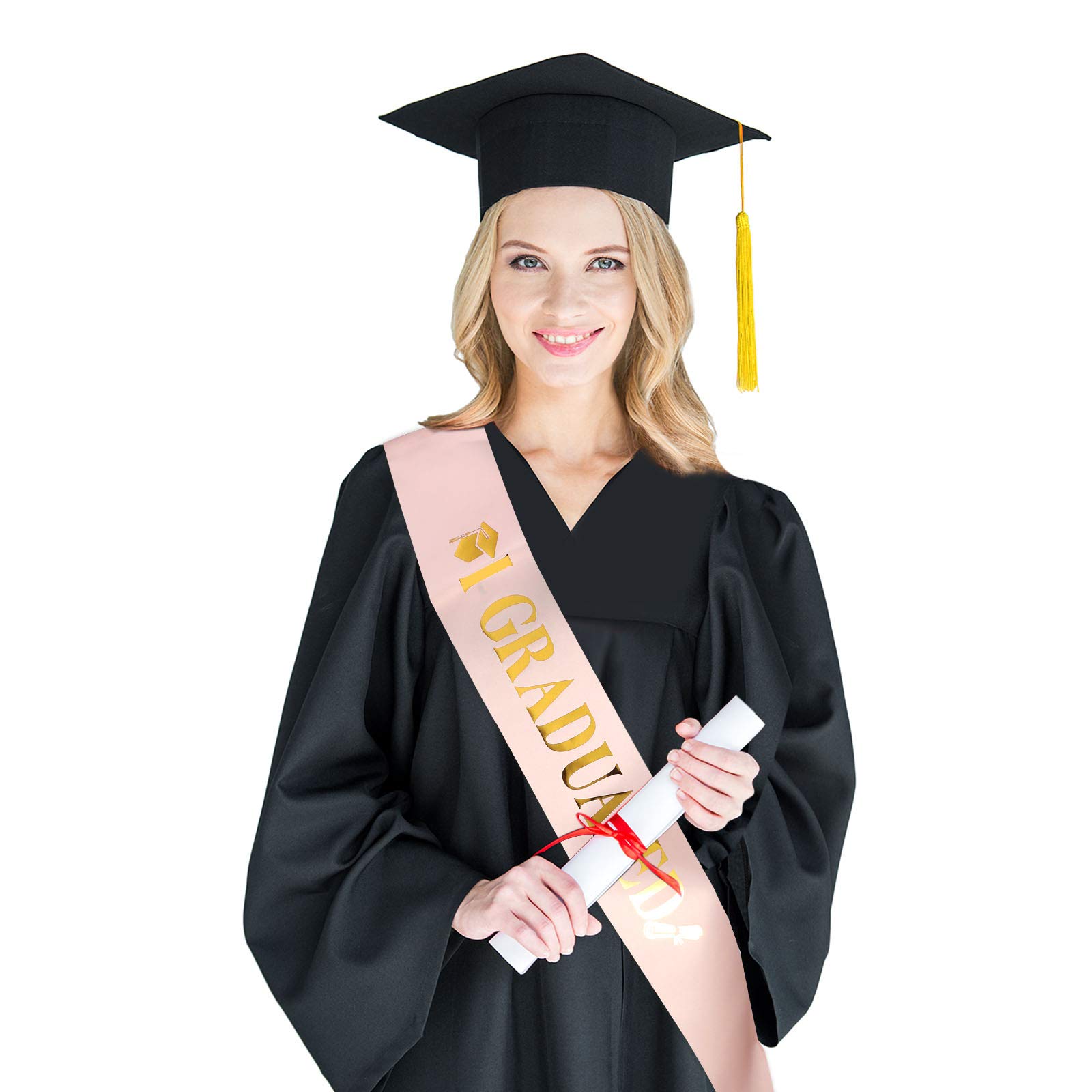 Chuangdi 2024 Graduation Satin Sash & Rhinestone Tiara Crown Set - Elegant Party Decorations for Graduation Ceremony, Prom, Birthday Celebrations and Special Events