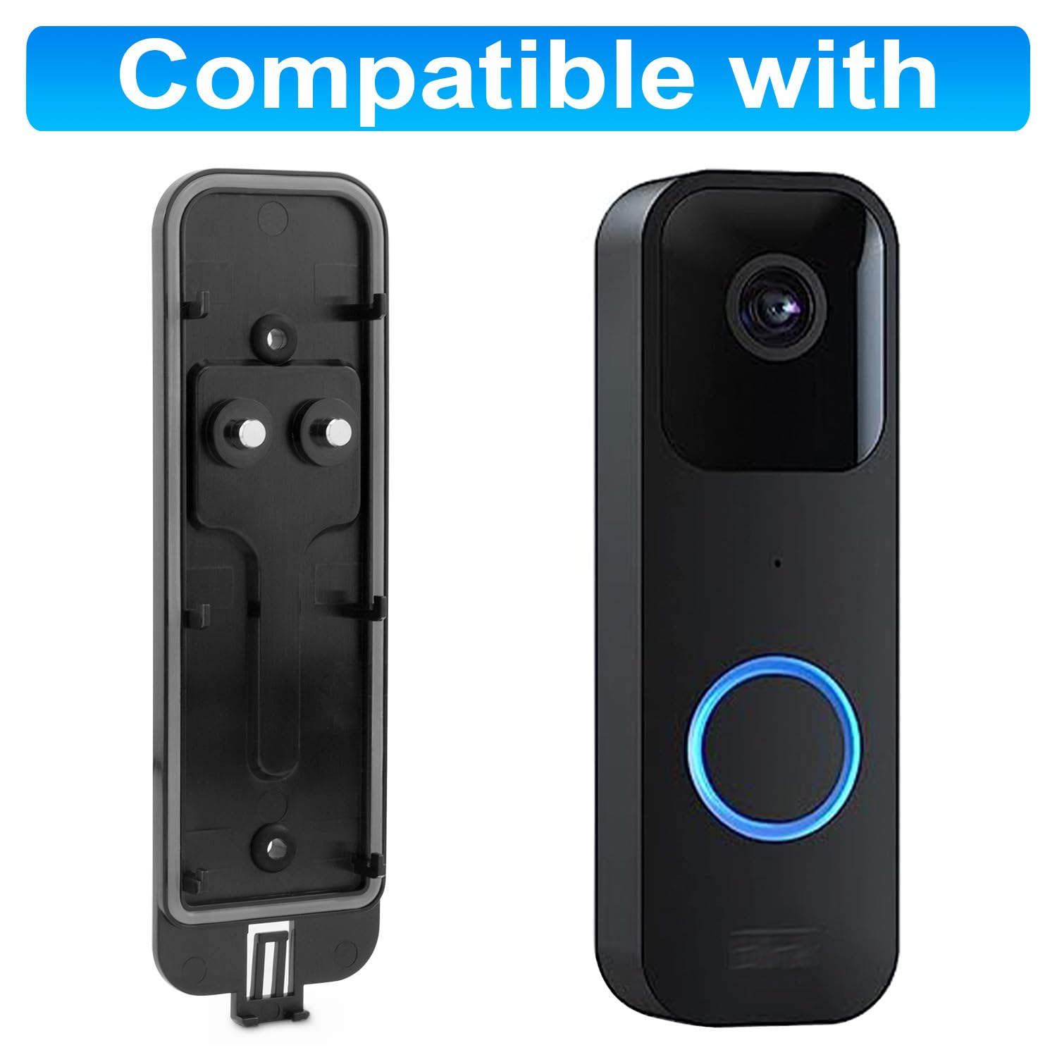 2 Pack Blink Video Doorbell Backplate Replacement - Durable Battery Cover & Mounting Plate for Easy Installation | Perfect for Home Security & Smart Doorbell Upgrades
