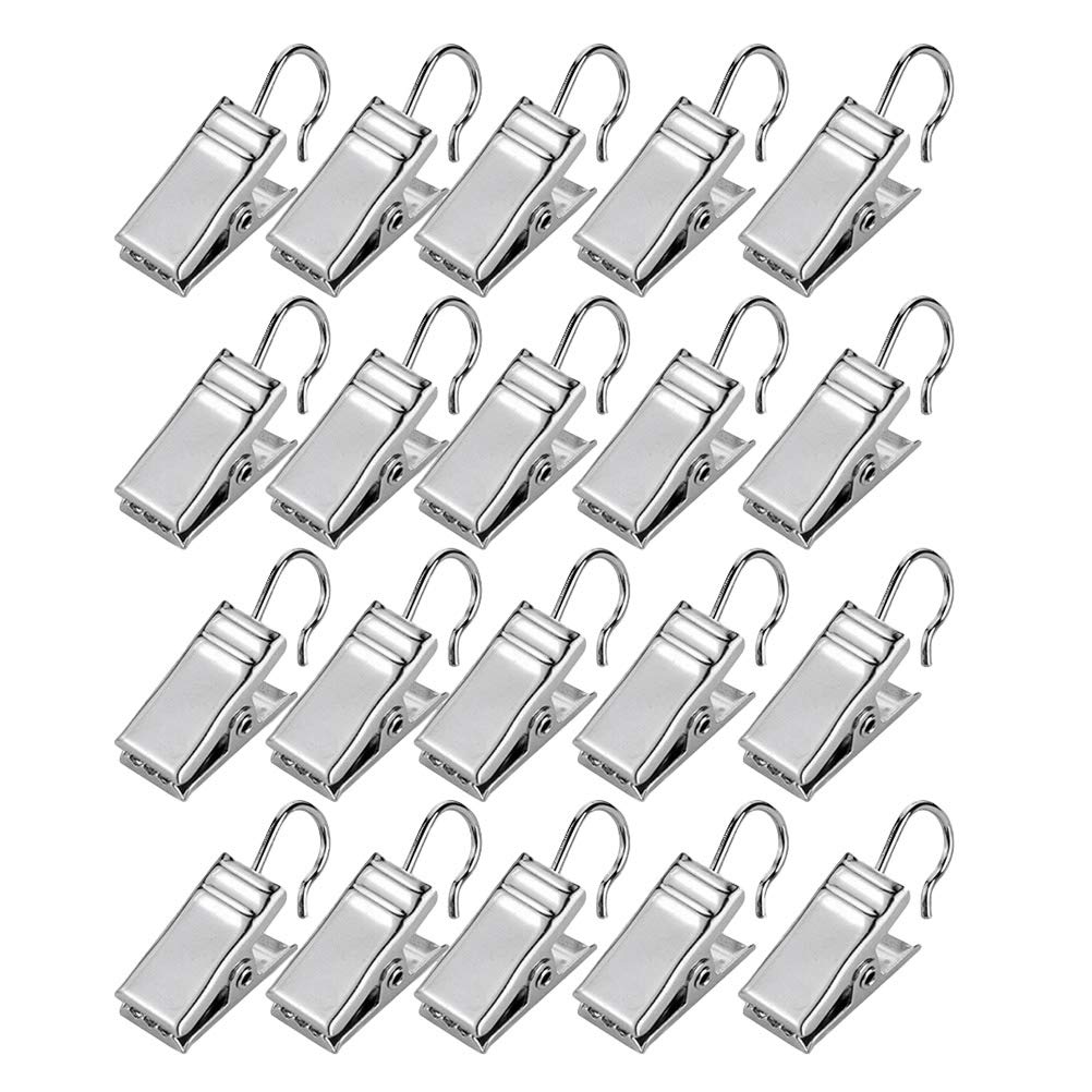 FOMIYES 120 Pcs Curtain Clips - Heavy Duty Metal Hooks for Hanging Lights, Wires & Shower Curtains - Perfect for Home Decor, Wedding, Party & Holiday Decorations